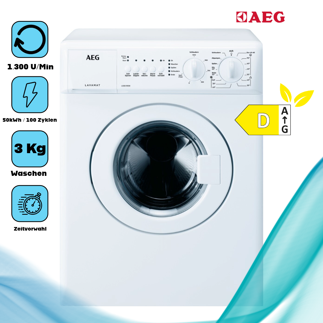 AEG L5CB32330 KLEINE WASCHMASCHINE MIT NUR 670 MM HÖHE / 3 KG