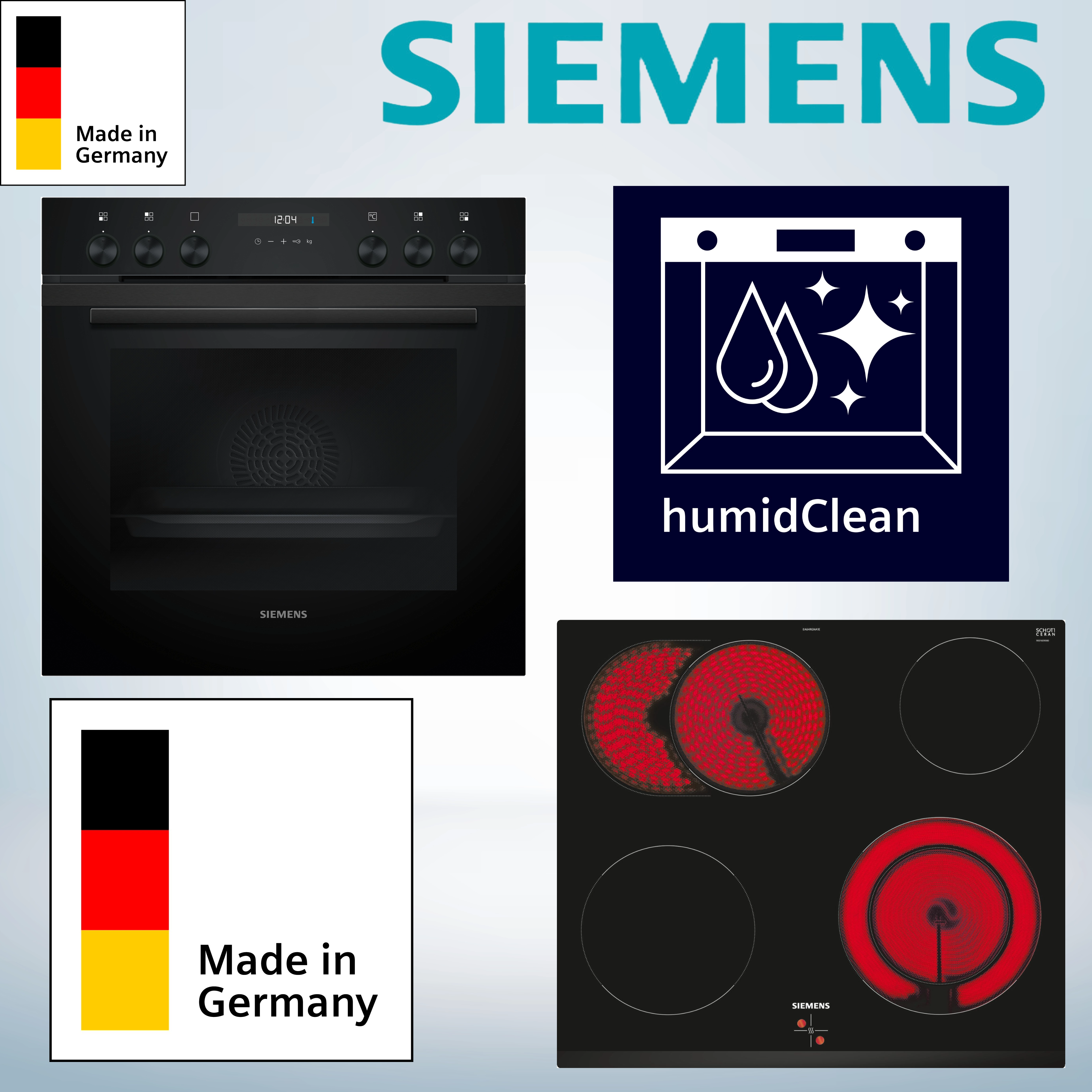 Siemens EQ522KAAB (HE217GBB3 + EA631GNA1EH)  Elektro-Herd-Set
