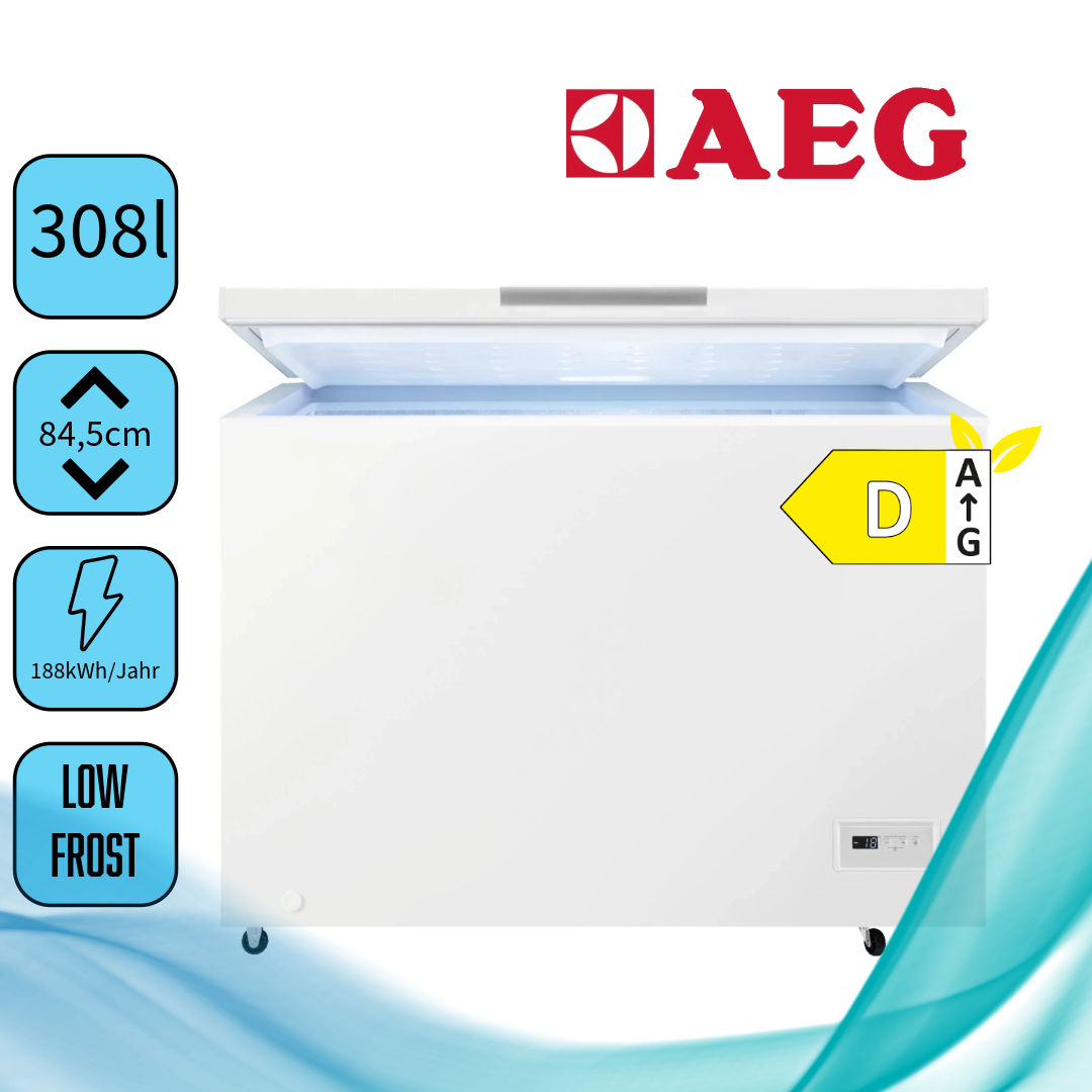 AEG AHB531D1LW Gefriertruhe 188 kWh/Jahr  308 Liter  Breite 112 cm