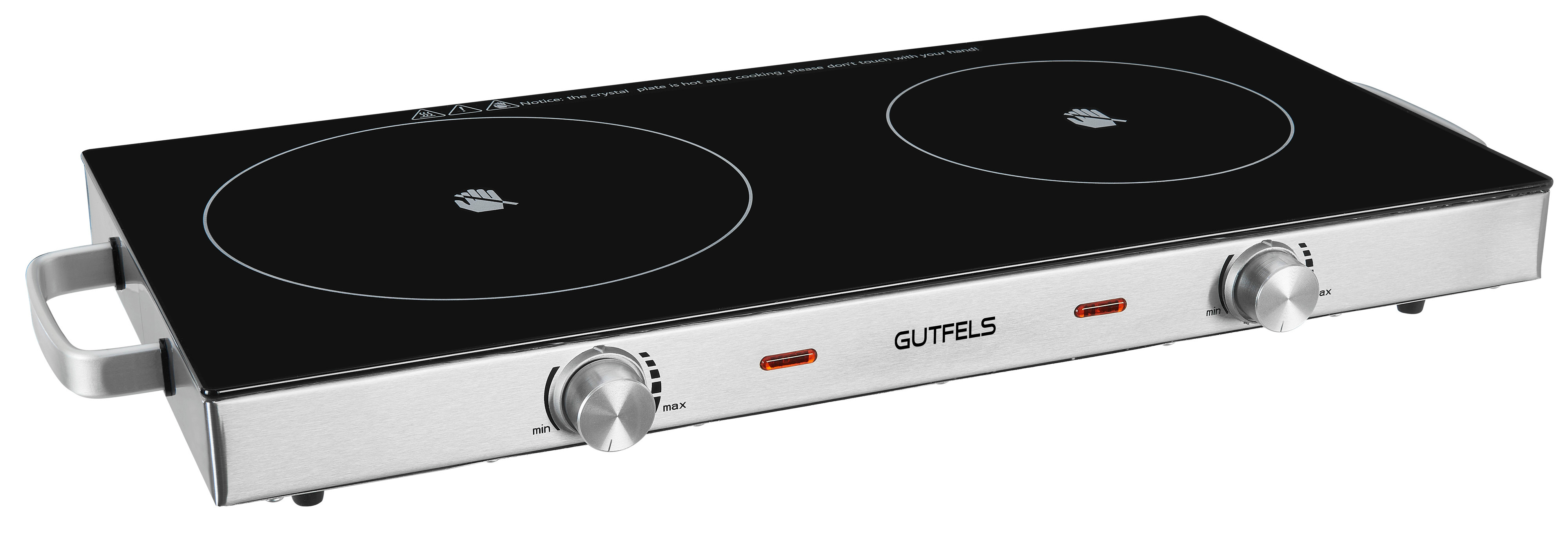 Gutfels COOK 4010 Doppel-Kochplatte – 2 Einkreiskochzonen, 2900 Watt, Glaskeramik, Schwarz