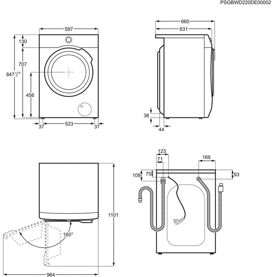 AEG LR7D70490  Frontlader  9 kg  1.400 U/Min  WLAN (Wi-Fi) 