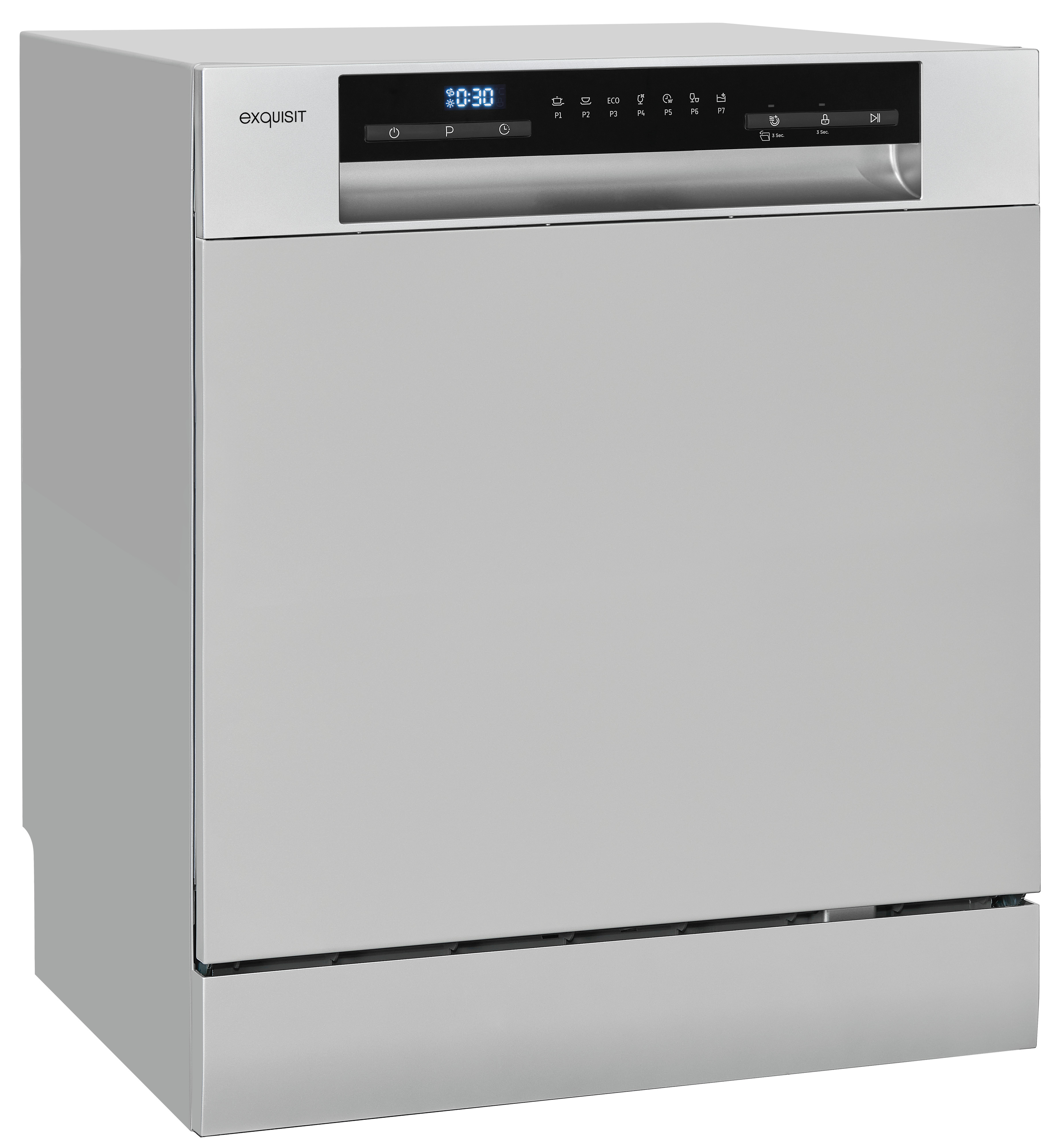 Exquisit GSP508-030D Silber Tischgeschirrspüler, kompakt, 8 Maßgedecke, Edelstahl-Optik Exquisit GSP508-030D Silber Tischgeschirrspüler, kompakt, 8 Maßgedecke, Edelstahl-Optik