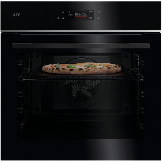AEG TX7PB63FSB Serie 7000 PizzaExpert Einbaubackofen 72L, WLAN, Pyrolyse, A++, Schwarz