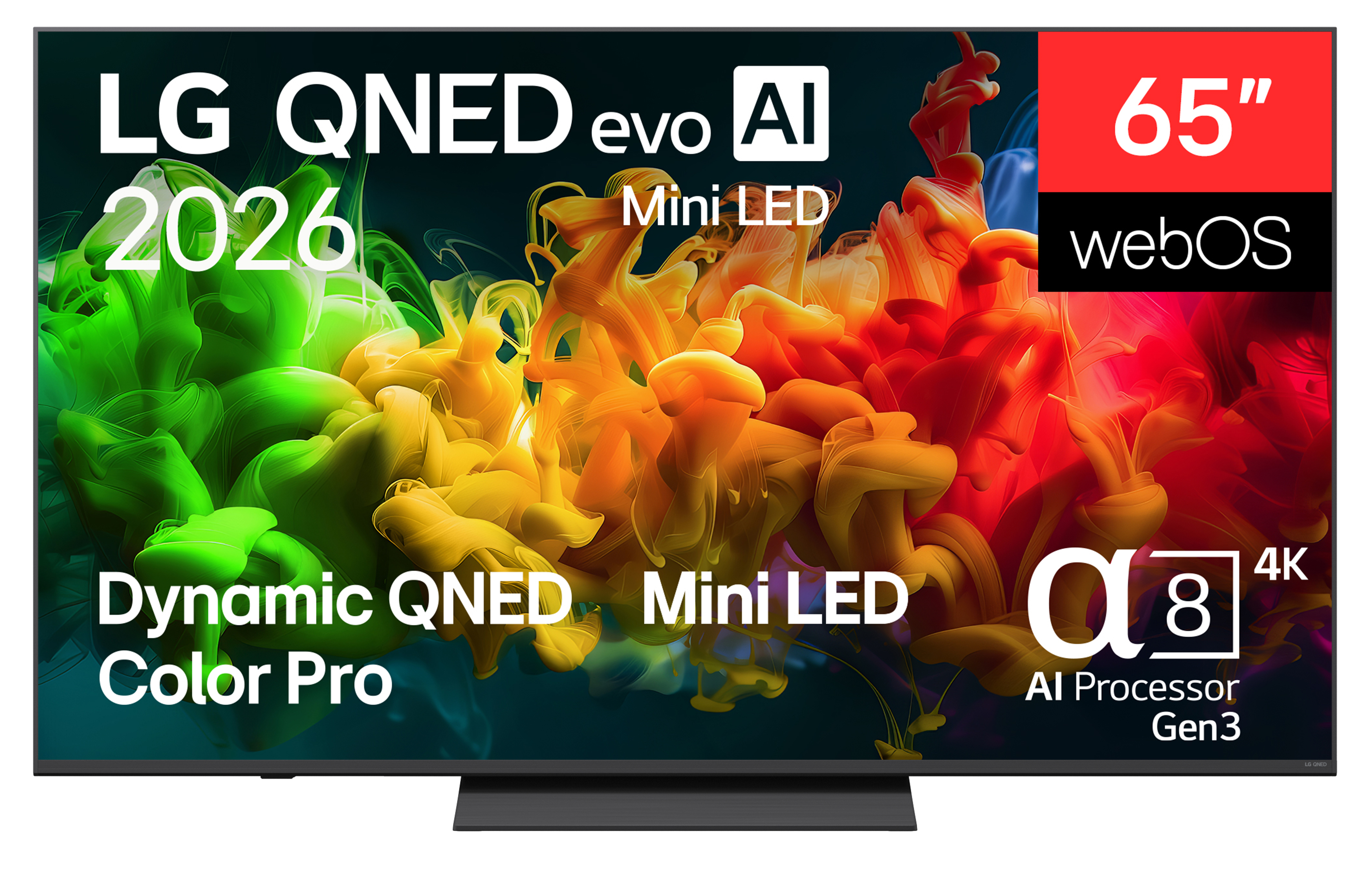 LG 65QNED80B6B 65 Zoll QNED evo Mini LED 4K Smart TV (2026) | Alpha 7 Gen9 | webOS 26 | HDR10 | Chromecast | AirPlay 2