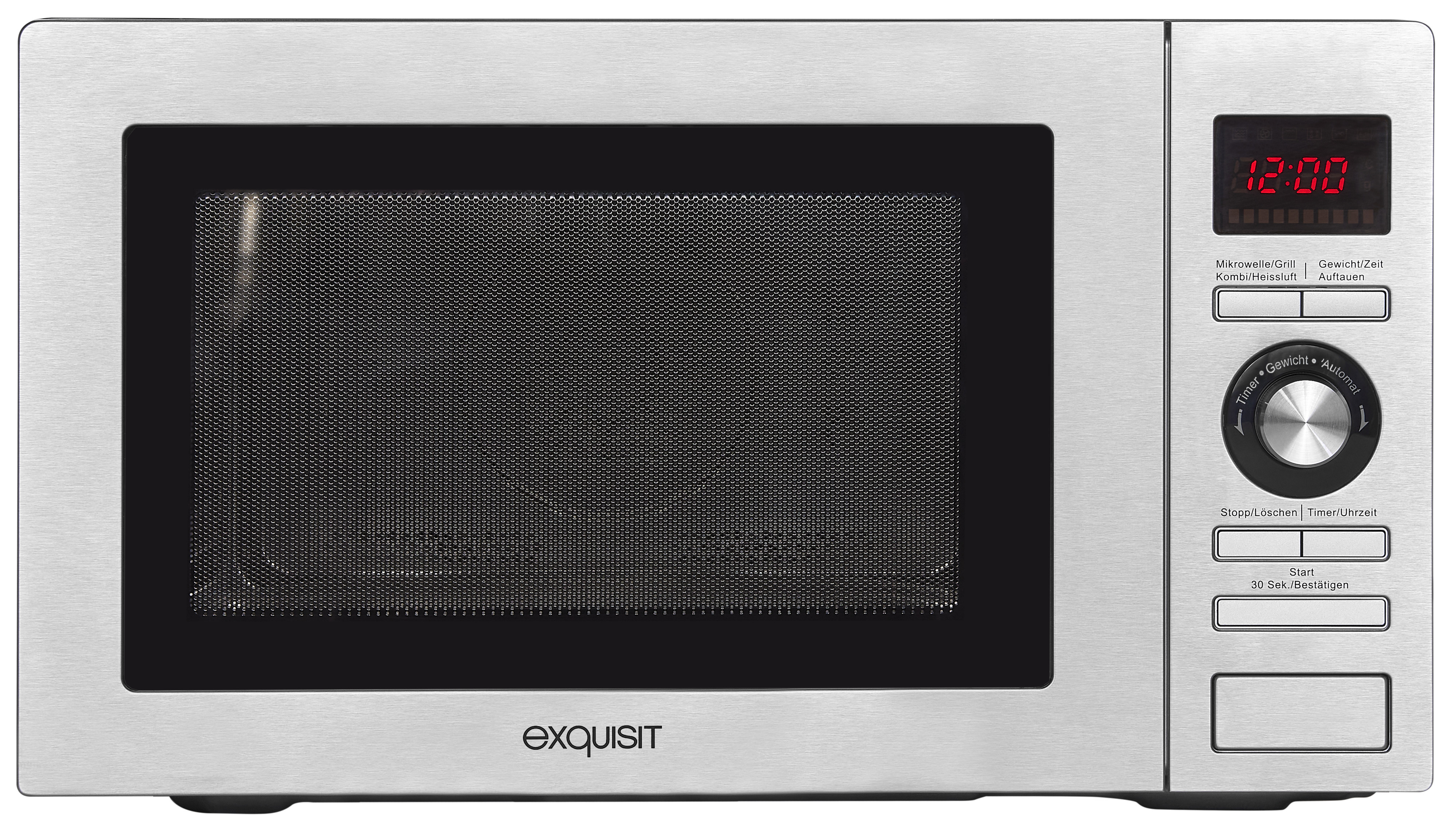 Exquisit MW 9025H-3 Kombi-Mikrowelle, Grill und Heißluft, 900W, Edelstahl