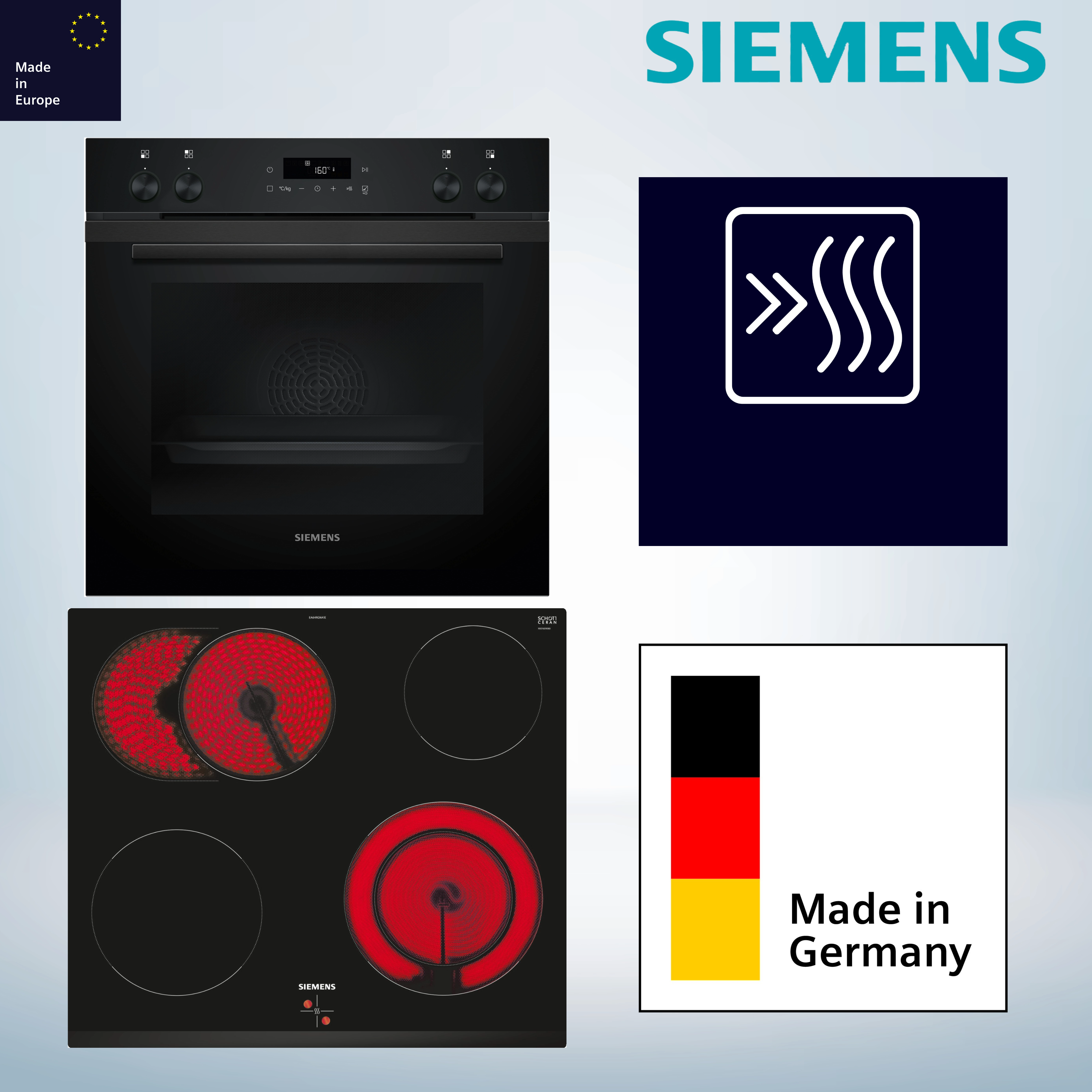 Siemens PQ212KAAB (HE271ABB3 + EA631GNA1E) Elektro-Herd-Set  3D Heißluft