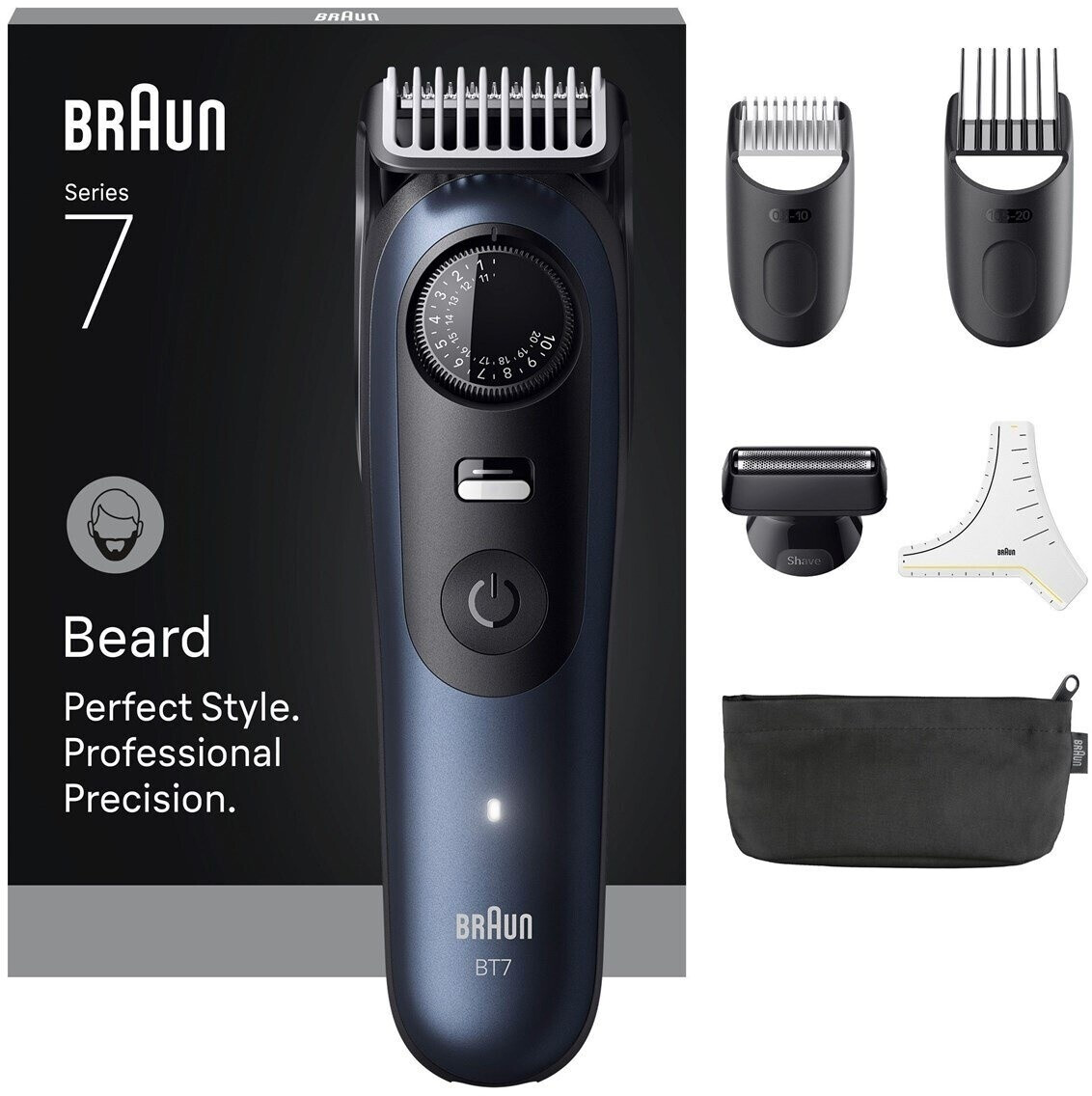 Braun BT7520 Barttrimmer Serie 7, +6 Zubehörteile