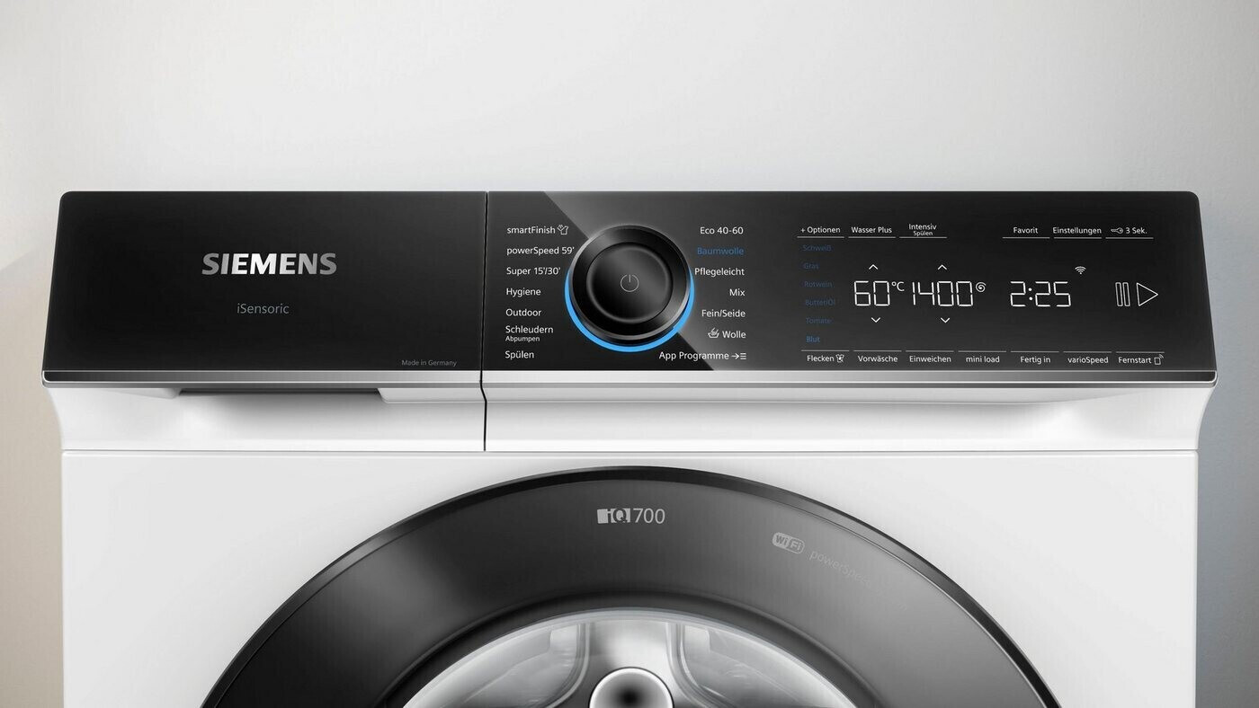 Siemens WG44B2070  Waschmaschine 9 kg  1.400 U/Min  WLAN (Wi-Fi)  Startzeitvorwahl 