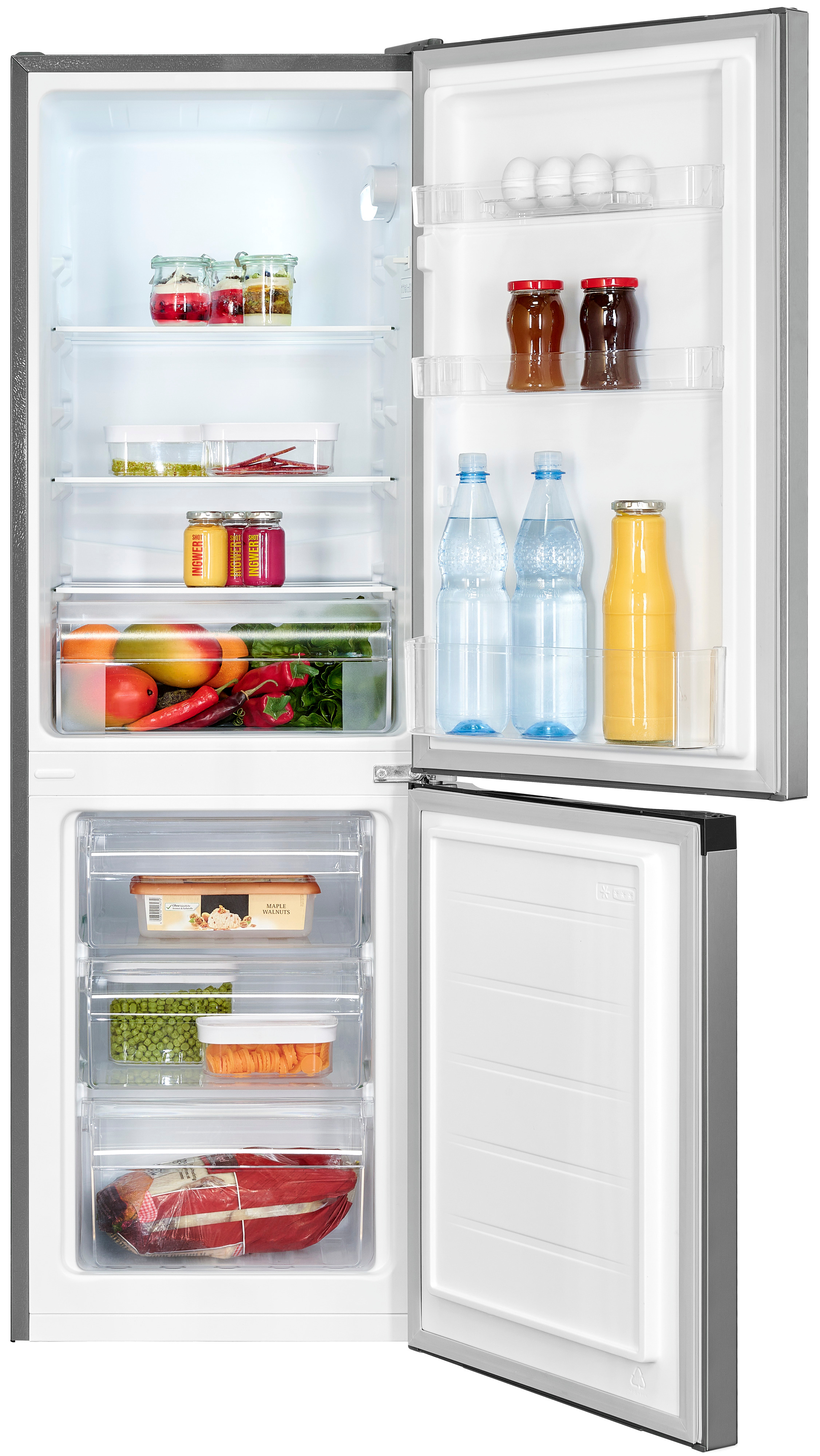 Exquisit KGC231-60-E-050C – Moderne Kühl-Gefrierkombination, inoxlook, 157 Liter, freistehend Exquisit KGC231-60-E-050C – Moderne Kühl-Gefrierkombination, inoxlook, 157 Liter, freistehend