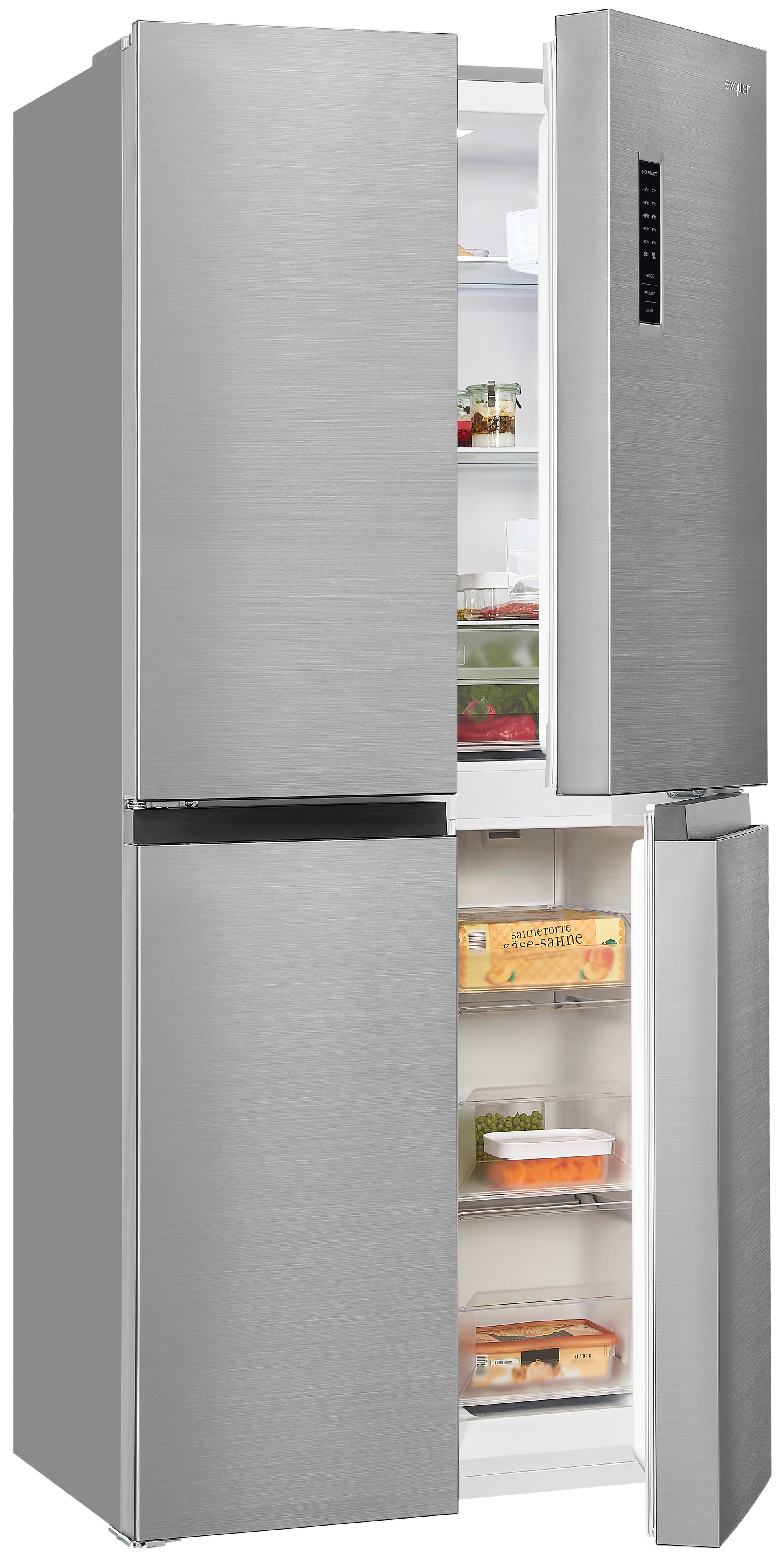 Exquisit MD365-125-040D inox – Side-by-Side-Kühlschrank mit No-Frost, 362 Liter, Edelstahl-Optik Exquisit MD365-125-040D inox – Side-by-Side-Kühlschrank mit No-Frost, 362 Liter, Edelstahl-Optik