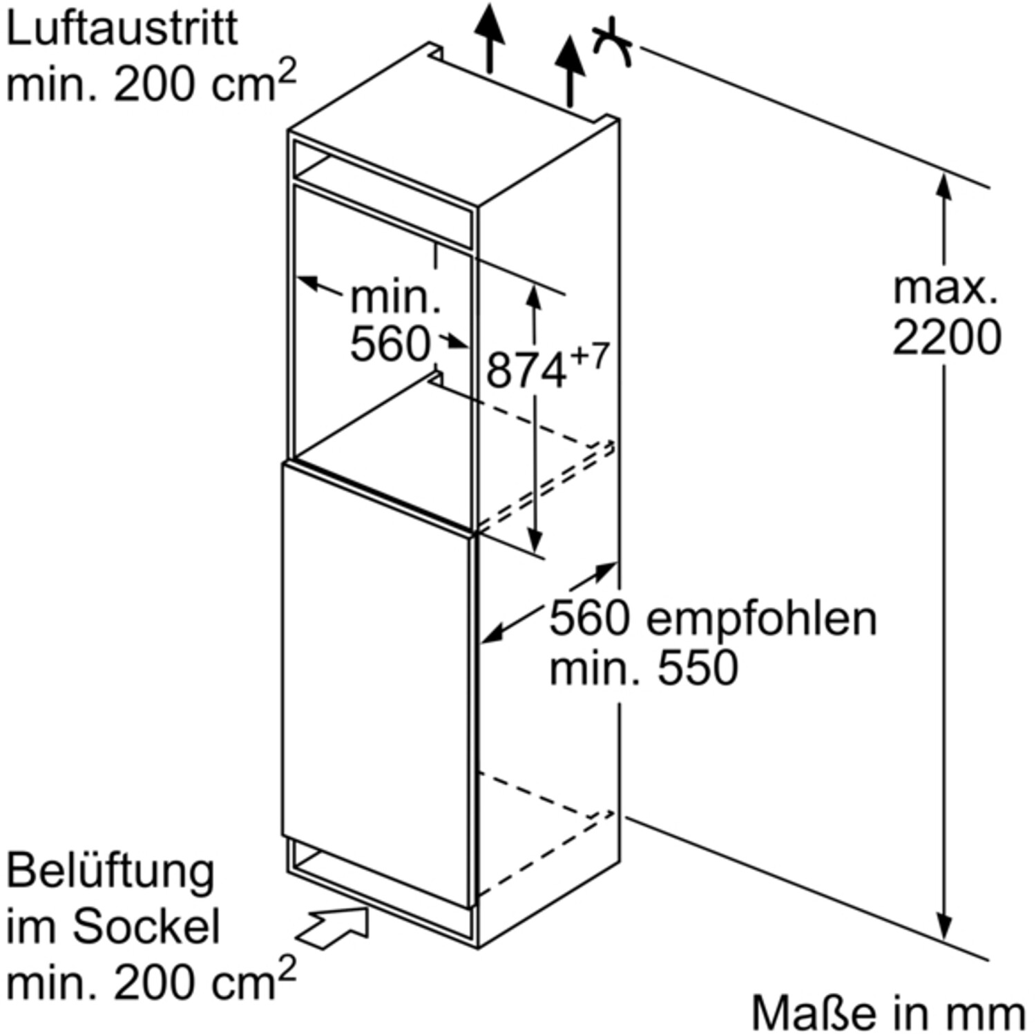 Siemens KI21RNSE0 iQ100 Einbau-Kühlschrank, 88 x 56 cm