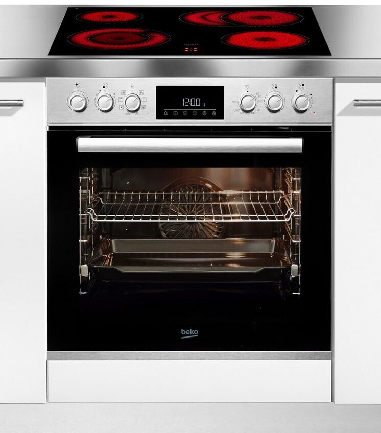 Beko BBUM12328X Einbauherdset AeroPerfect Glaskeramik-Kochfeld 8 Heizarten