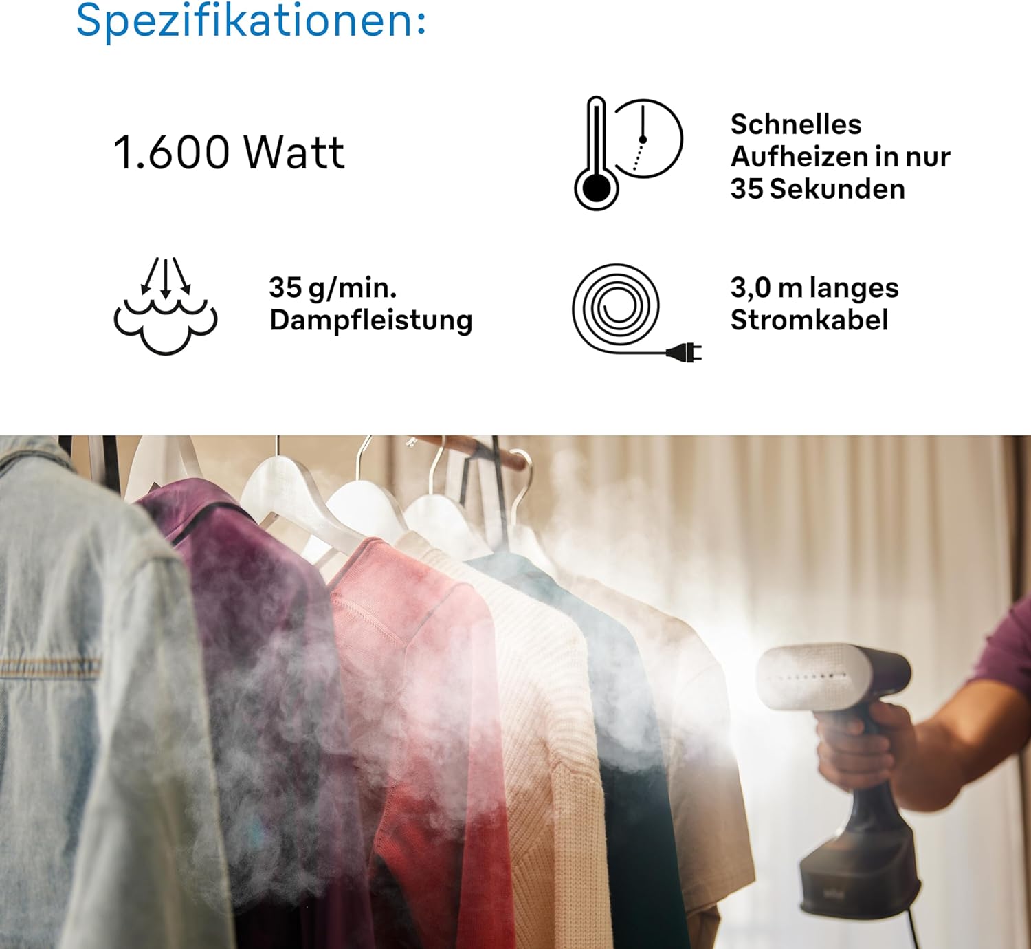 BRAUN GS 7077 BK QuickStyle 7 Dampfbürste