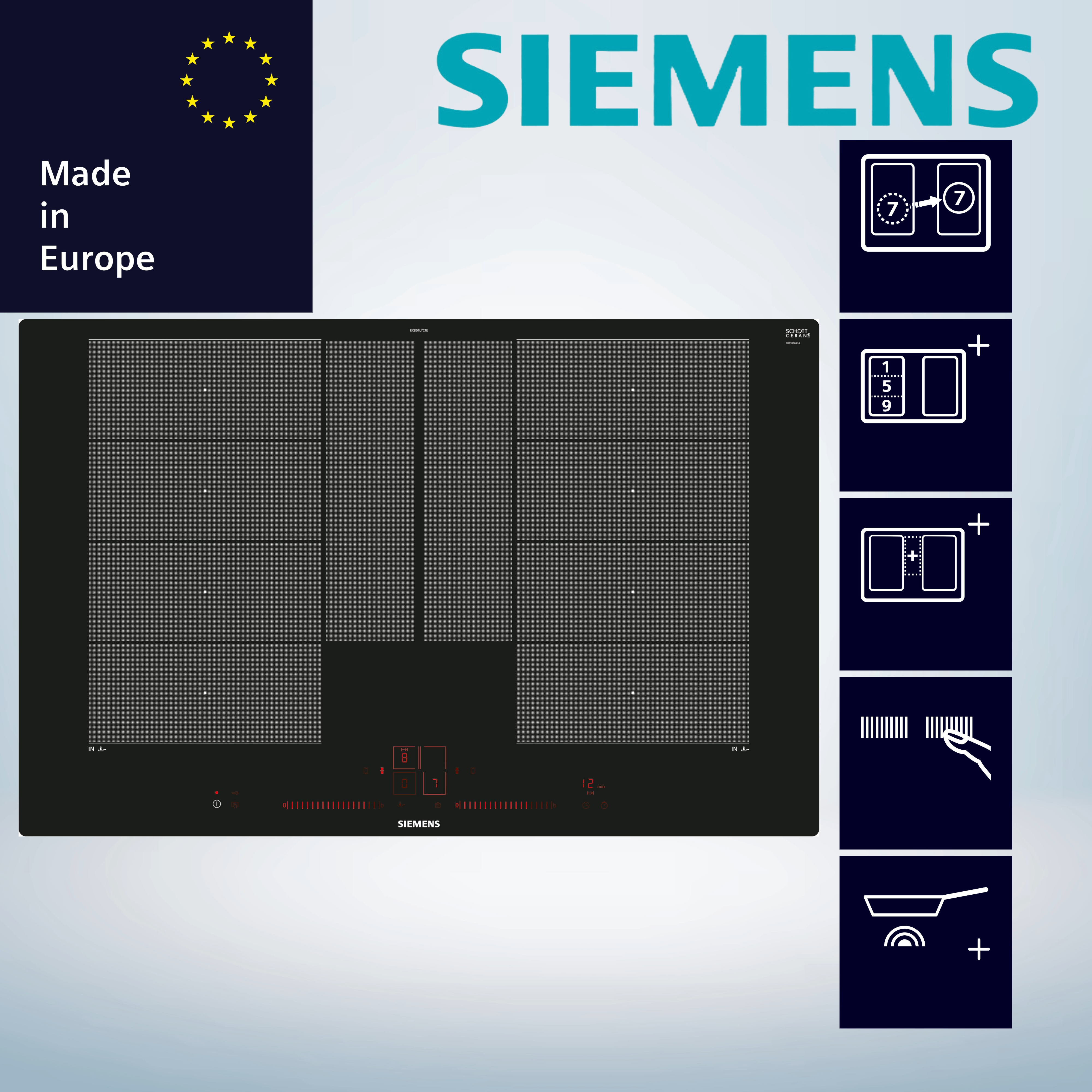 Siemens EX801LYC1E Glaskermaik Induktions Kochfeld