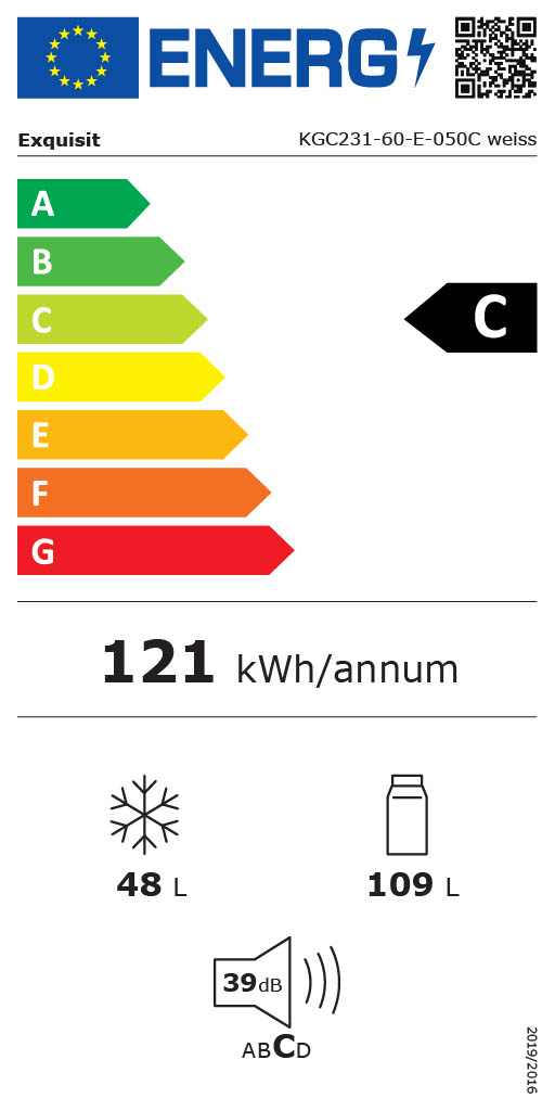 Exquisit KGC231-60-E-050C – Energieeffiziente Kühl-Gefrierkombination, 157 Liter, weiß Exquisit KGC231-60-E-050C – Energieeffiziente Kühl-Gefrierkombination, 157 Liter, weiß
