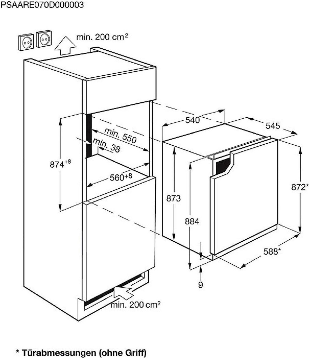  AEG OSF5O881EE Einbaukühlschrank Serie 5000 