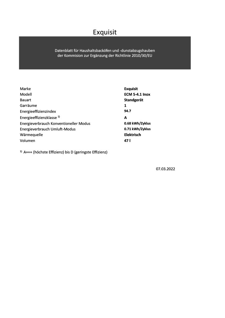 Exquisit ECM 5-4 inox Standherd mit Glaskeramik-Kochfeld, 46L, Energieeffizienzklasse A