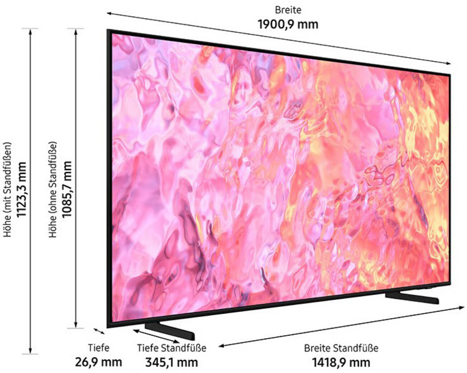 Samsung Q60C QE85Q60C  4K-Fernseher  HDR  3.840 x 2.160 Pixel  85 Zoll 