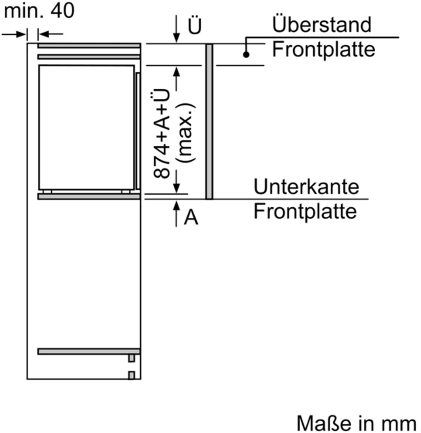 Siemens KI21RNSE0 iQ100 Einbau-Kühlschrank, 88 x 56 cm