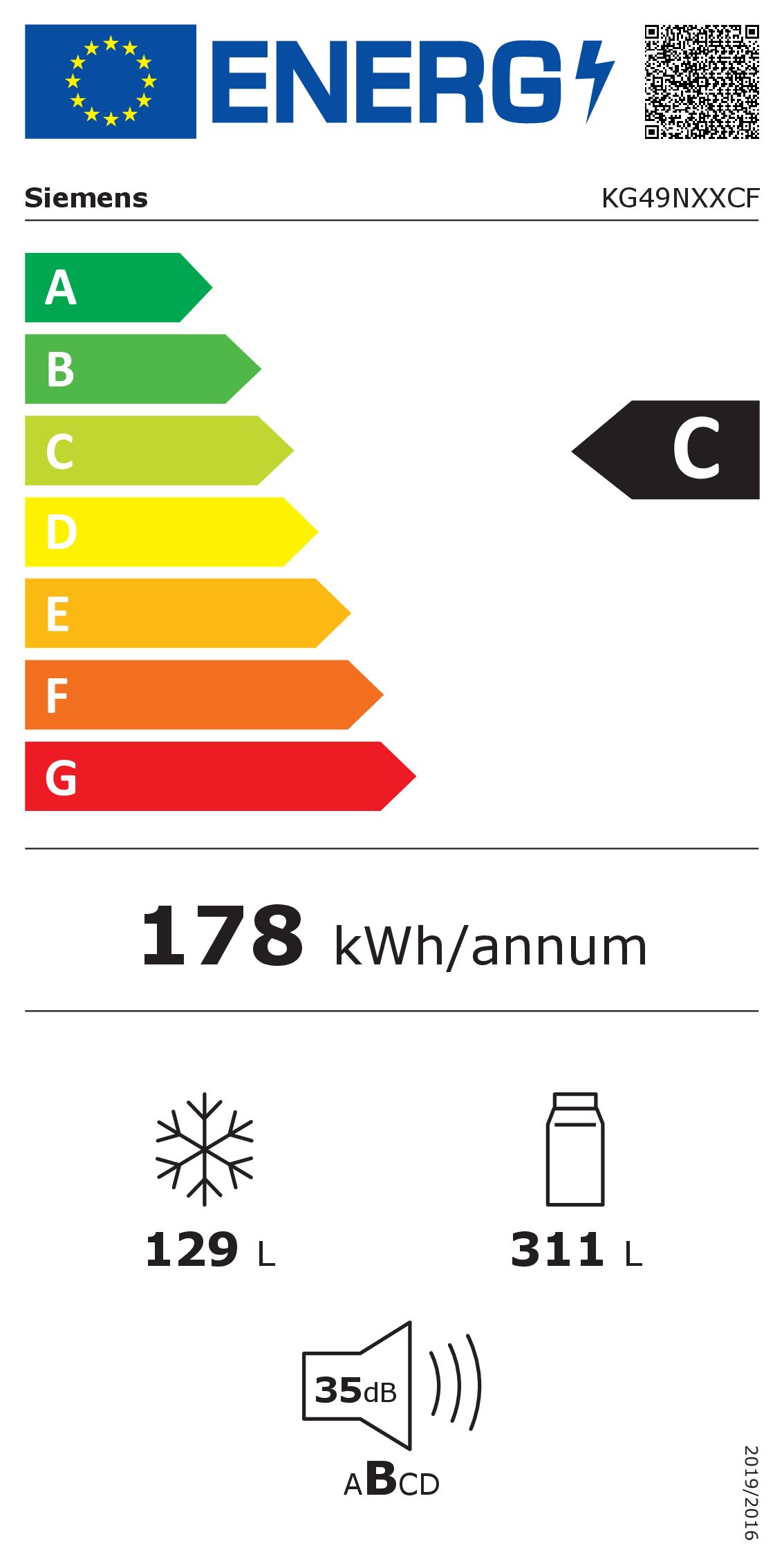 Siemens KG49NXXCF Kühl-Gefrierkombination Inhalt Kühlbereich 311 Liter Höhe 203 cm Siemens KG49NXXCF Kühl-Gefrierkombination Inhalt Kühlbereich 311 Liter Höhe 203 cm