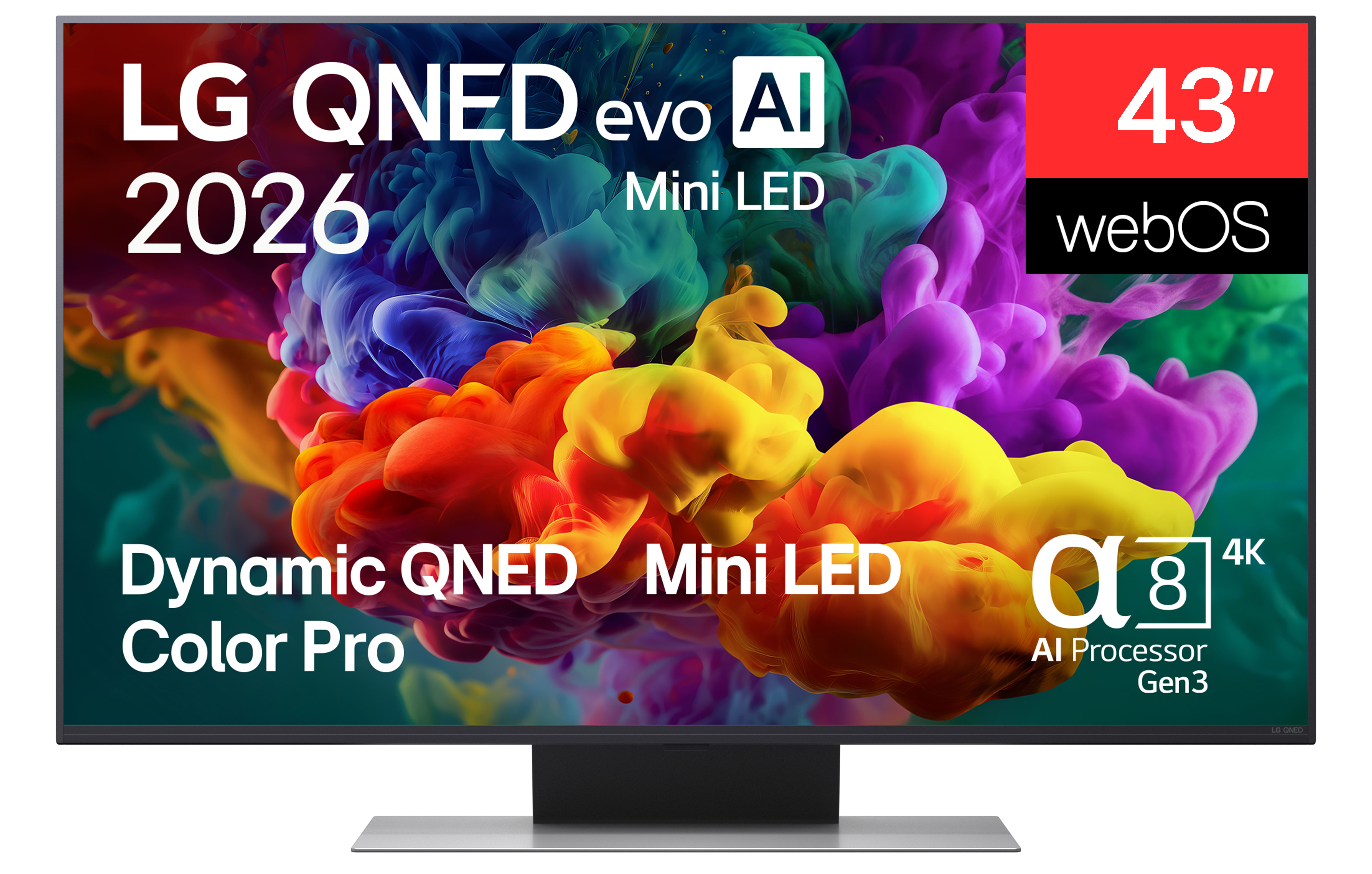 LG 43QNED86B6B 43 Zoll QNED evo Mini LED 4K Smart TV (2026) | Alpha 8 Gen3 AI | webOS 26 | HDR10 | FreeSync | Chromecast