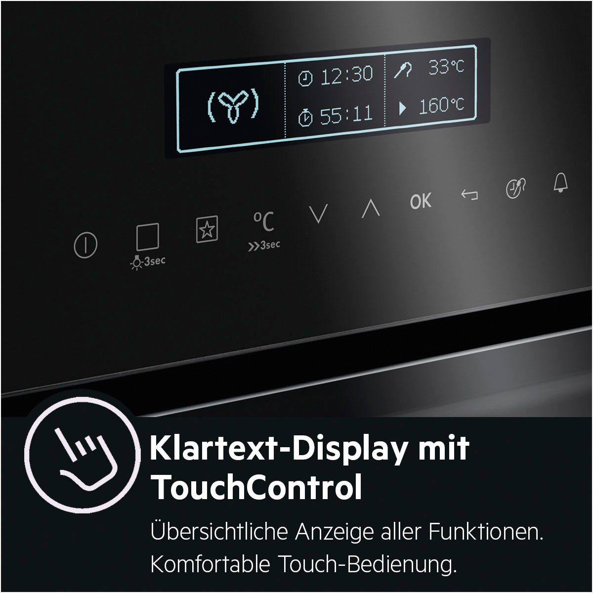 AEG BPE742220 Einbaubackofen  70 Liter  Heißluftgrill  Pyrolyse  Bratenthermometer  Heißluft  Grill 