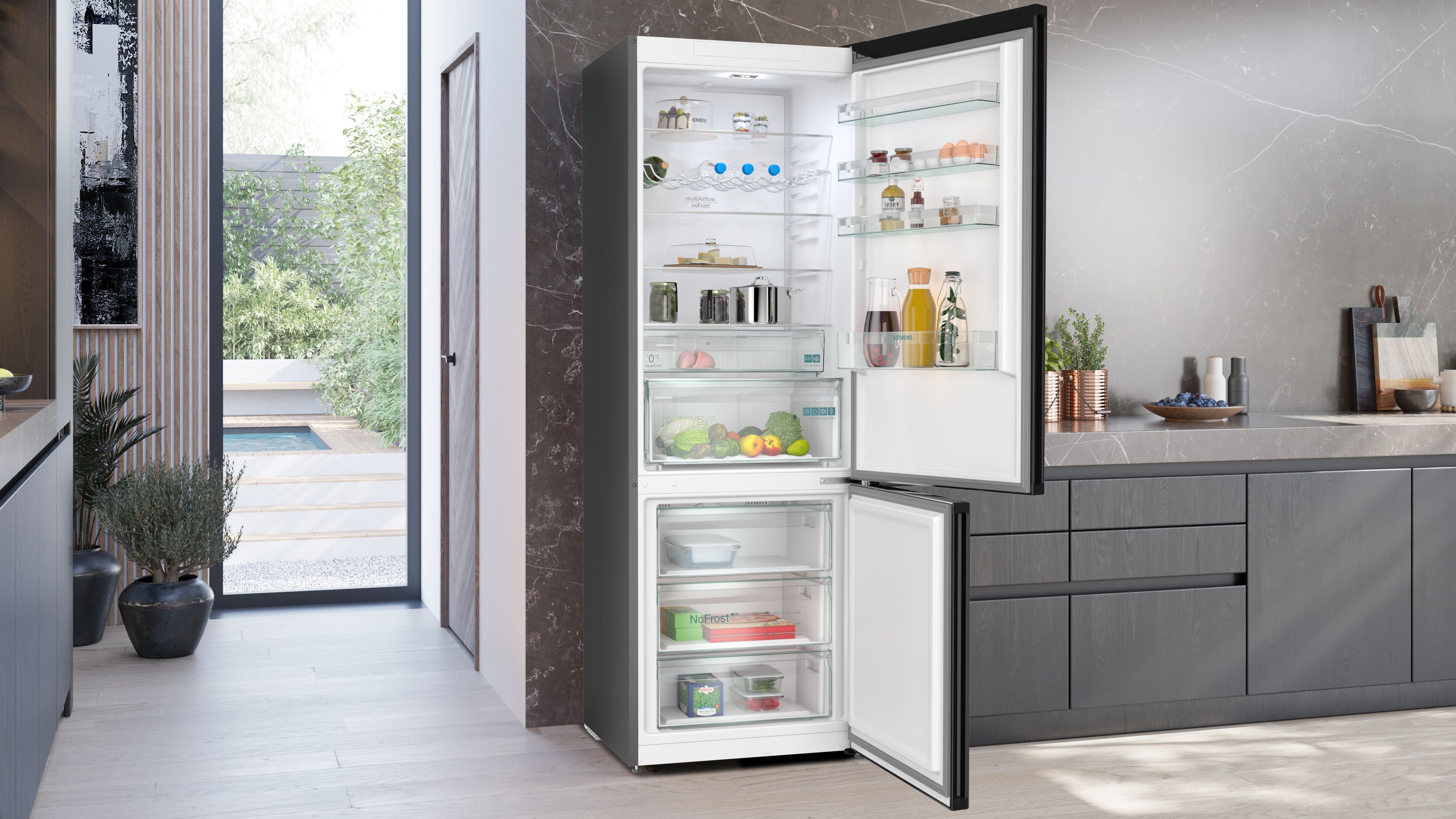 Siemens KG49NXXCF Kühl-Gefrierkombination Inhalt Kühlbereich 311 Liter Höhe 203 cm Siemens KG49NXXCF Kühl-Gefrierkombination Inhalt Kühlbereich 311 Liter Höhe 203 cm