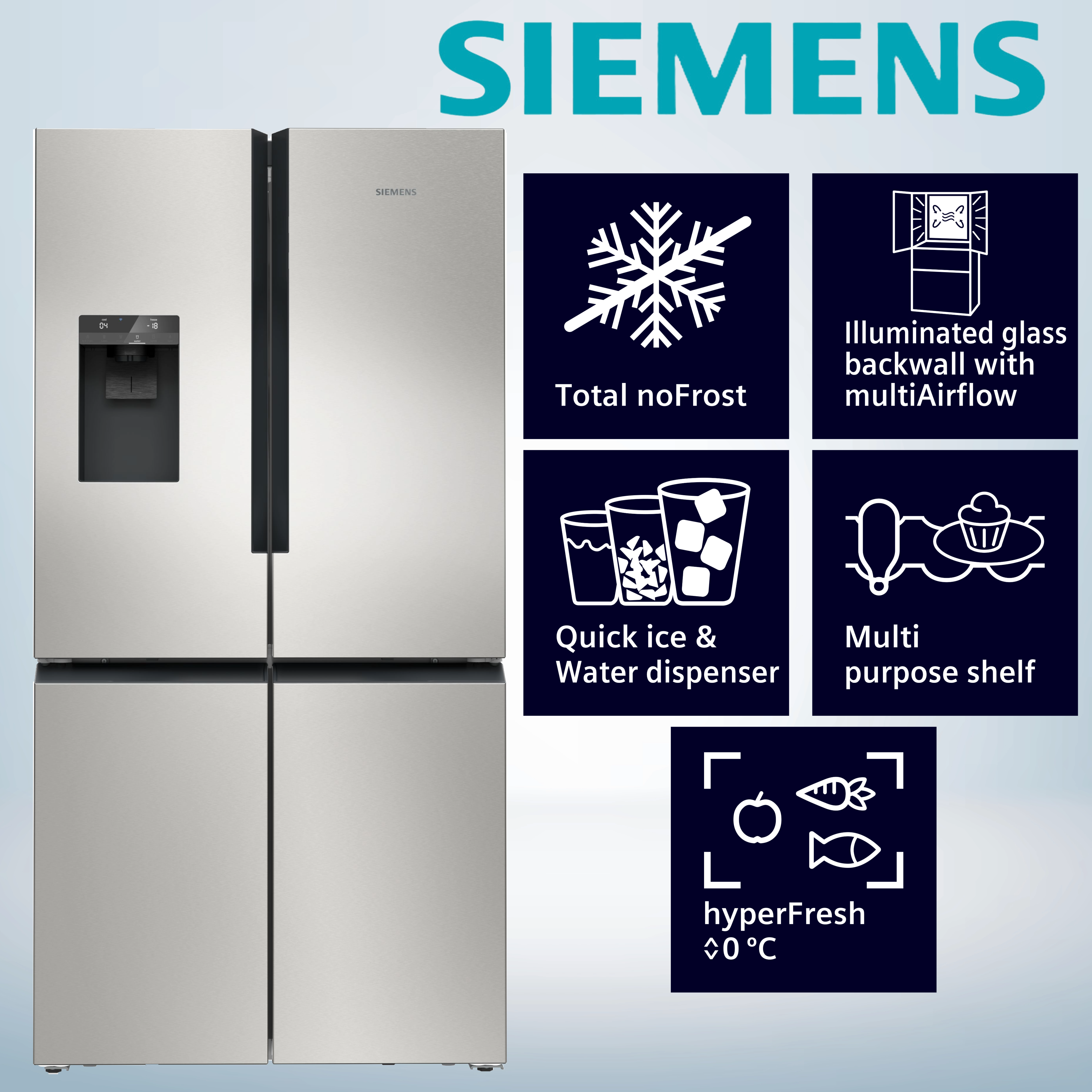 Siemens KF96DPPEA iQ700 Kühl-Gefrier-Kombination, 183 x 90,5 cm