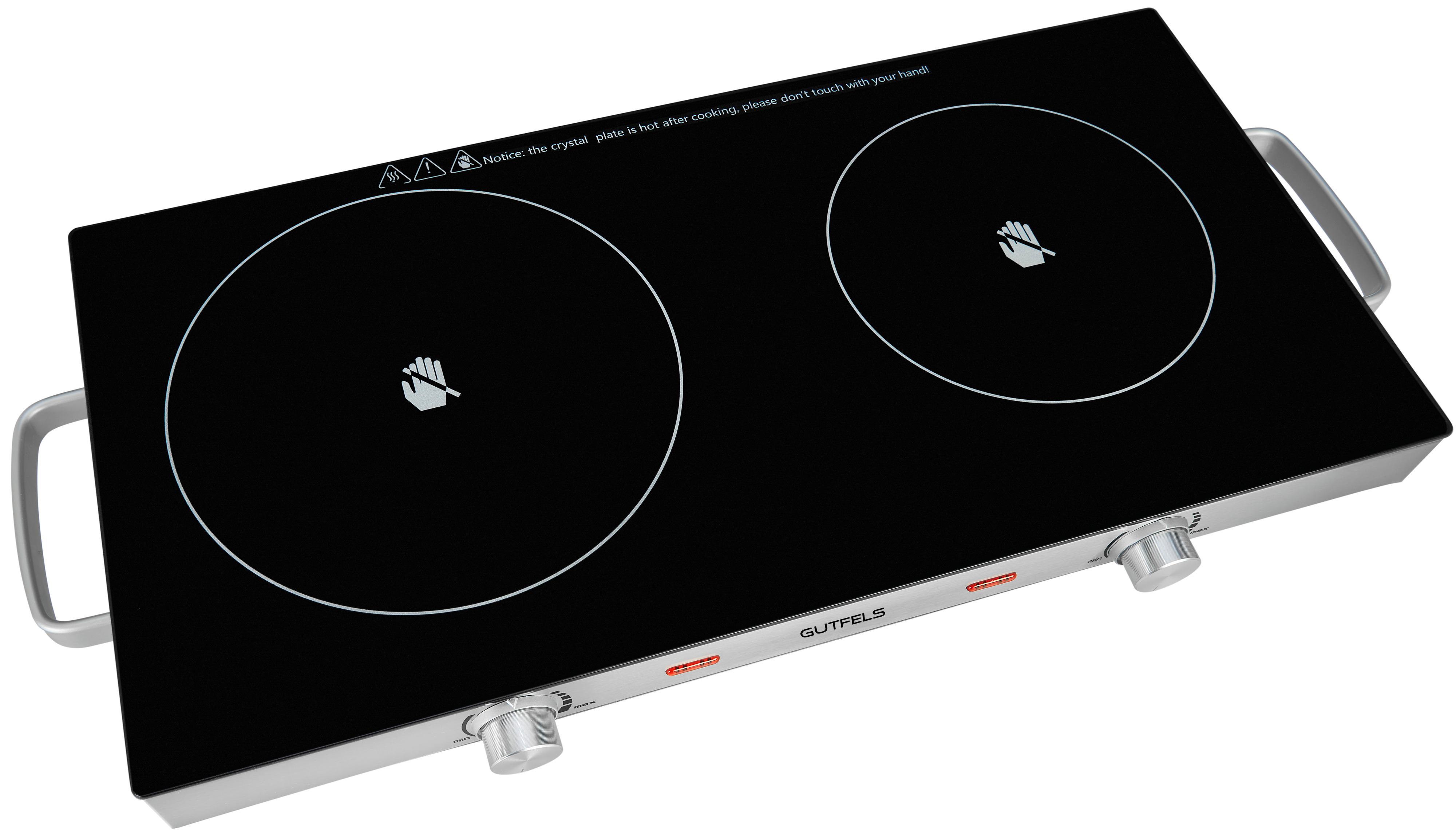 Gutfels COOK 4010 Doppel-Kochplatte – 2 Einkreiskochzonen, 2900 Watt, Glaskeramik, Schwarz
