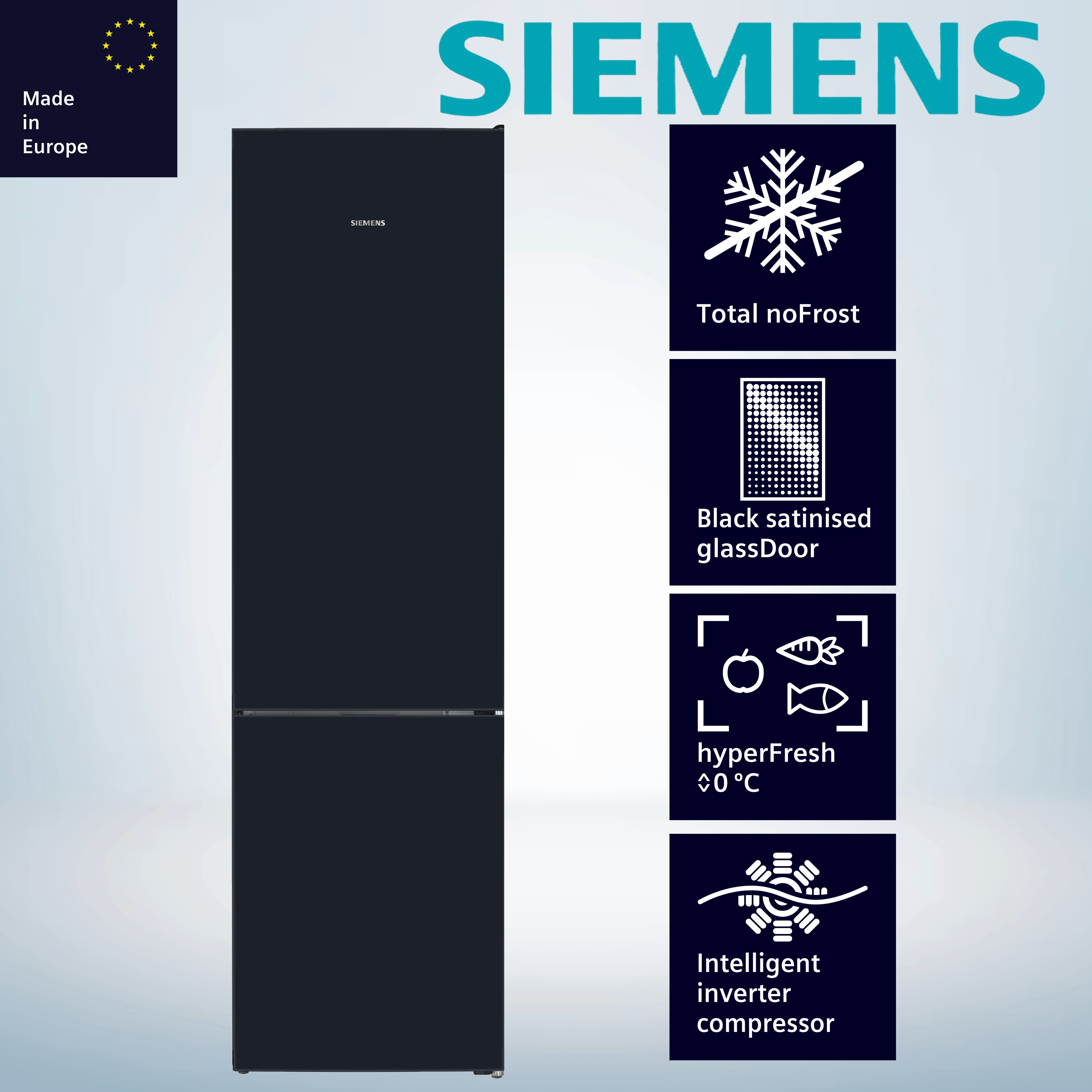 Siemens KG39NSBBF Kühl-Gefrier-Kombination, 203 x 60 cm, 260 L Kühlen und 103 L Gefrieren