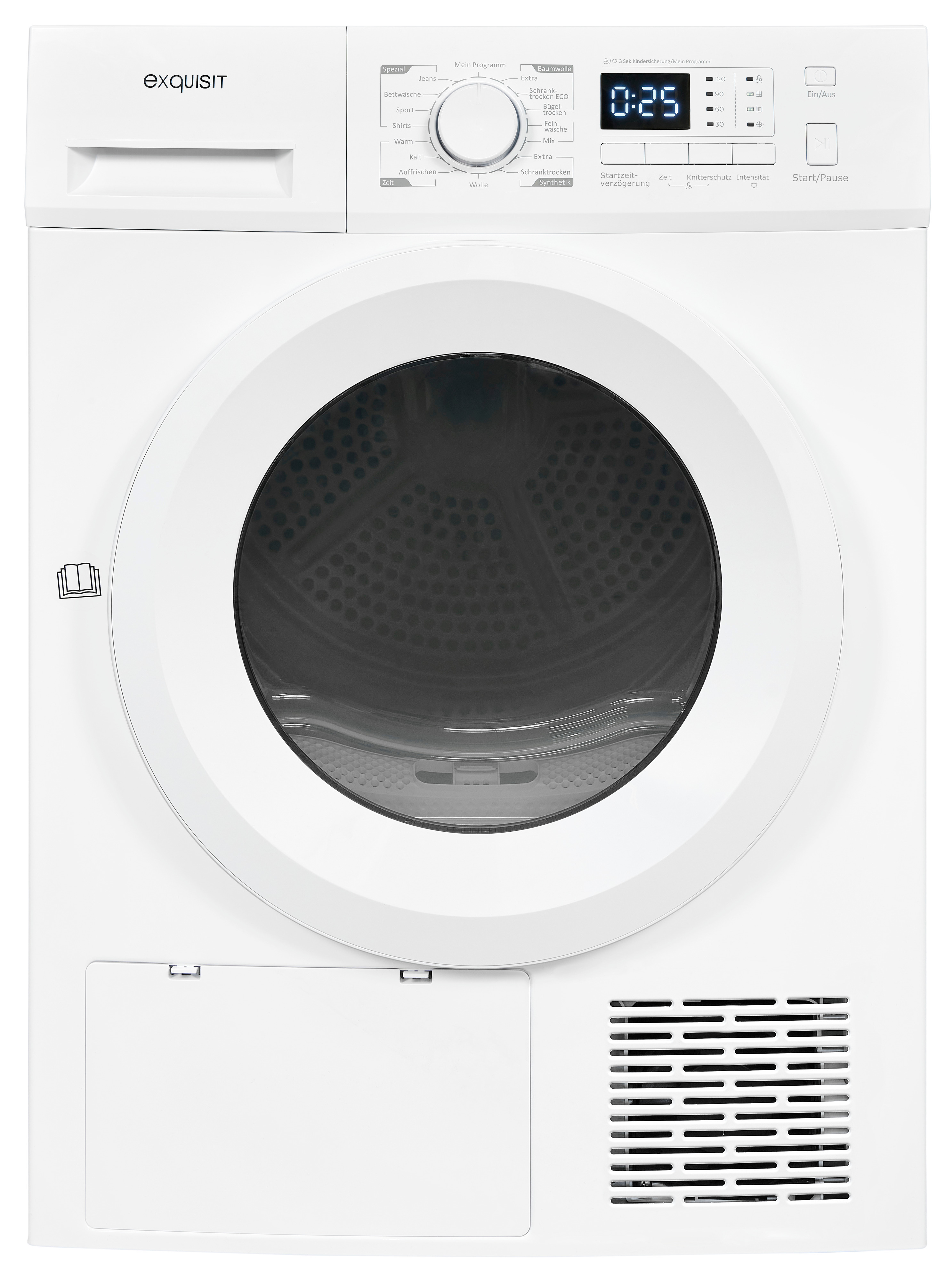 Exquisit TWP803-030 Wärmepumpentrockner – 8 kg, 16 Programme, Energieeffizienzklasse A++, Weiß