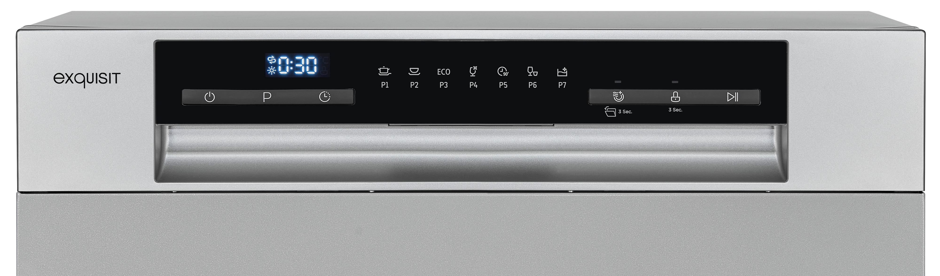 Exquisit GSP508-030D Silber Tischgeschirrspüler, kompakt, 8 Maßgedecke, Edelstahl-Optik Exquisit GSP508-030D Silber Tischgeschirrspüler, kompakt, 8 Maßgedecke, Edelstahl-Optik