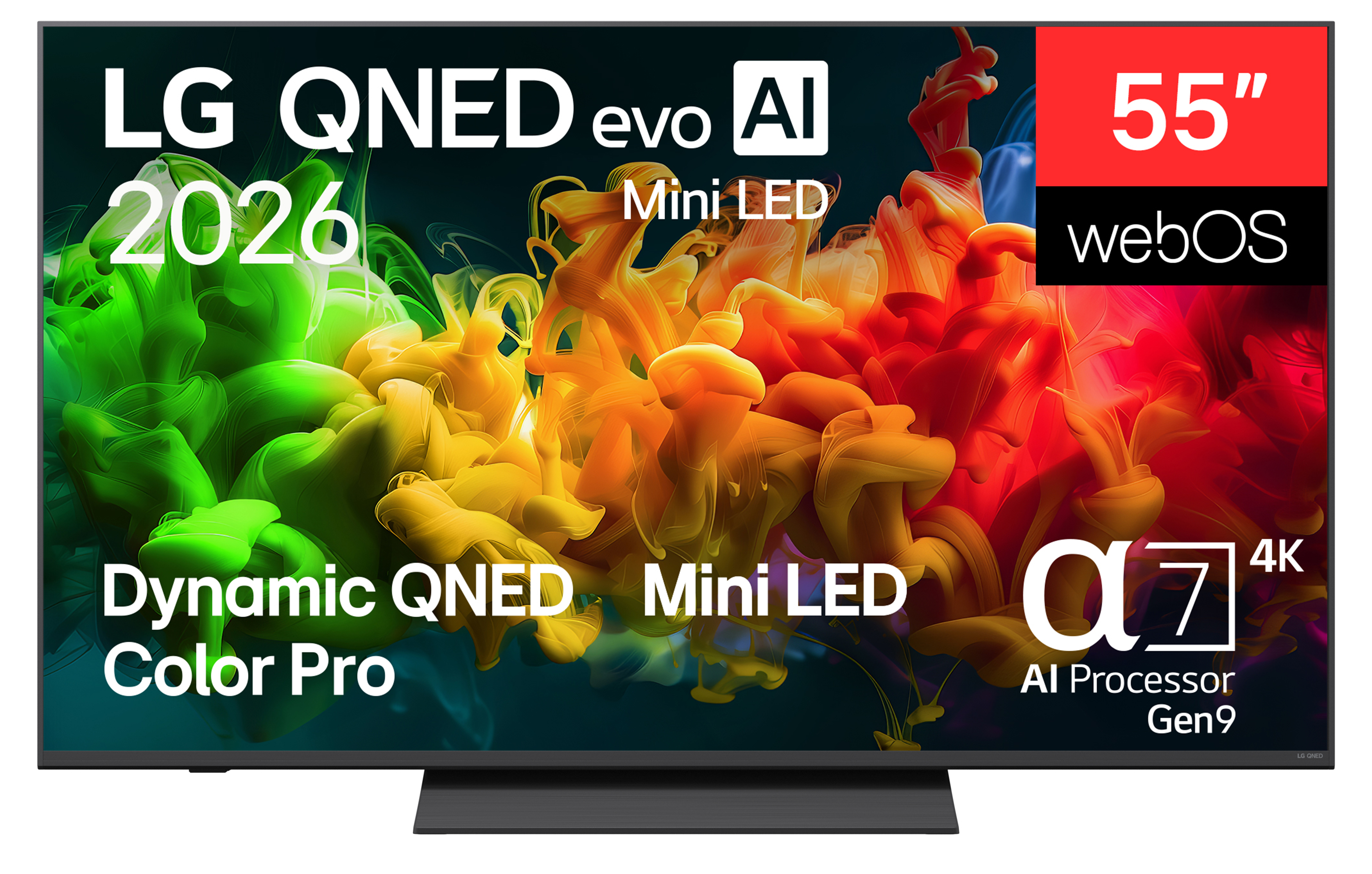 LG 55QNED80B6B 55 Zoll QNED evo AI Mini LED 4K Smart TV (2026) | Alpha 7 Gen9 | webOS 26 | HDR10 | Chromecast
