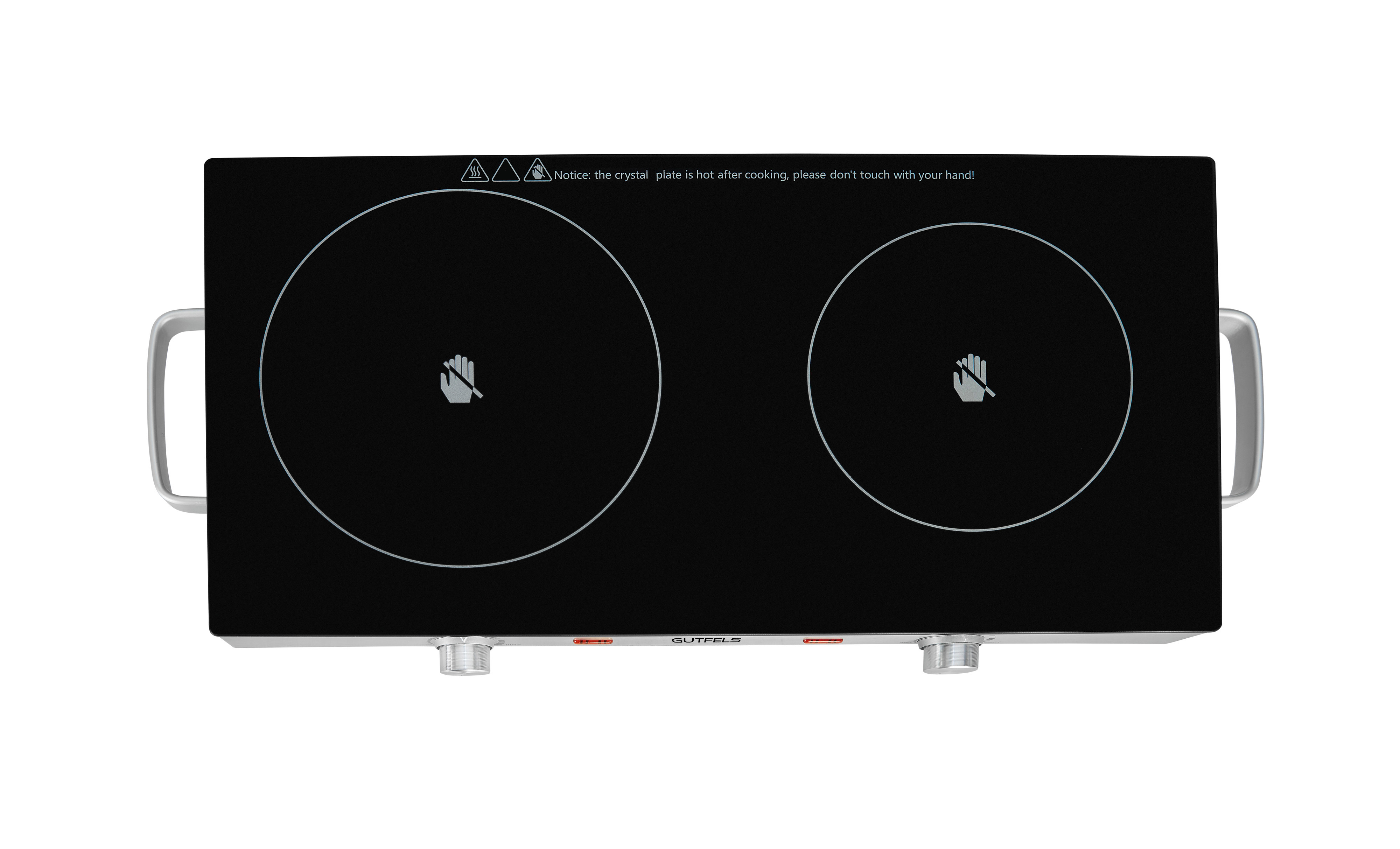 Gutfels COOK 4010 Doppel-Kochplatte – 2 Einkreiskochzonen, 2900 Watt, Glaskeramik, Schwarz