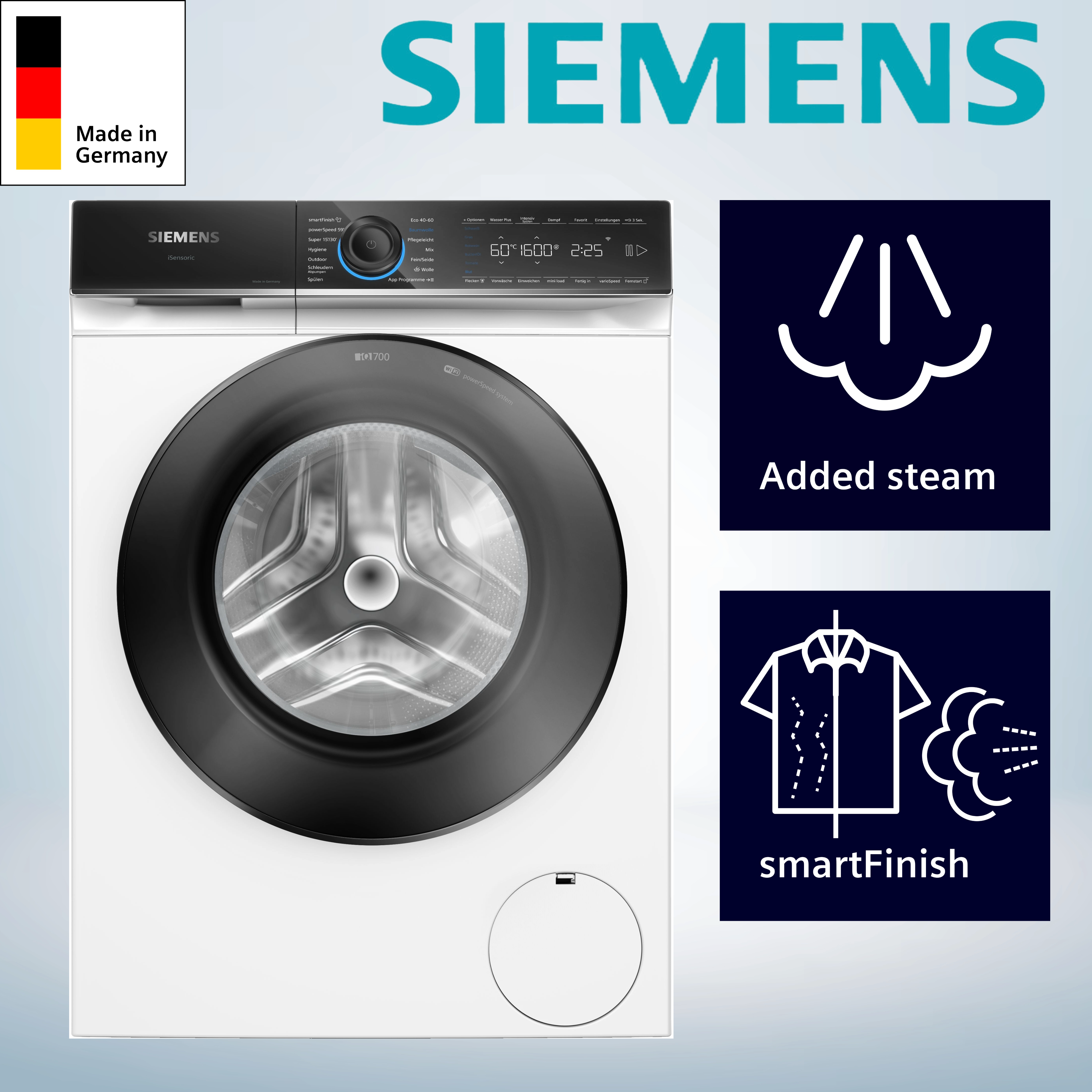 Siemens WG46B2071 Smarte Waschmaschine 9 kg, 1600 U/min