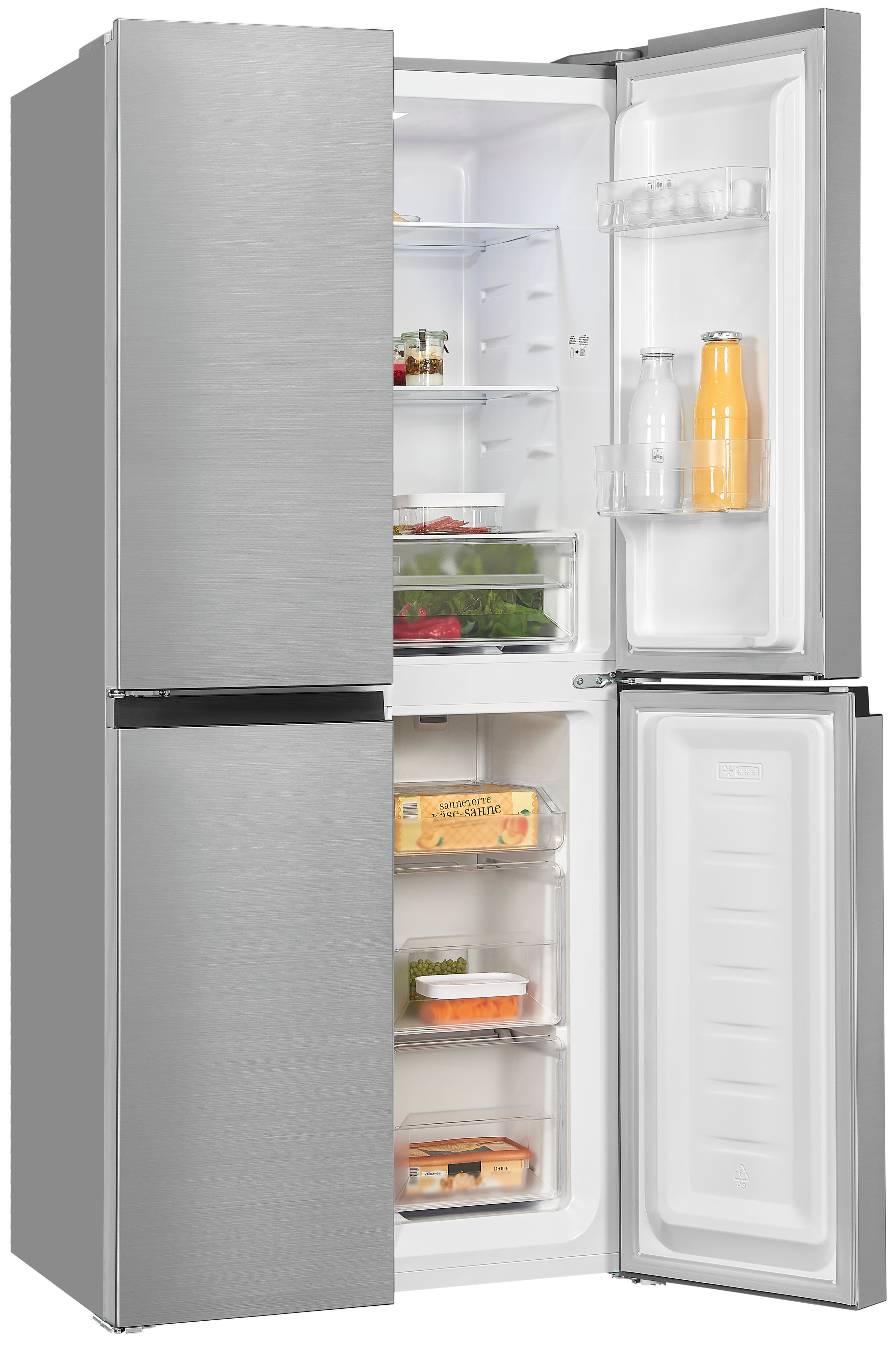 Exquisit MD365-125-040D inox – Side-by-Side-Kühlschrank mit No-Frost, 362 Liter, Edelstahl-Optik Exquisit MD365-125-040D inox – Side-by-Side-Kühlschrank mit No-Frost, 362 Liter, Edelstahl-Optik