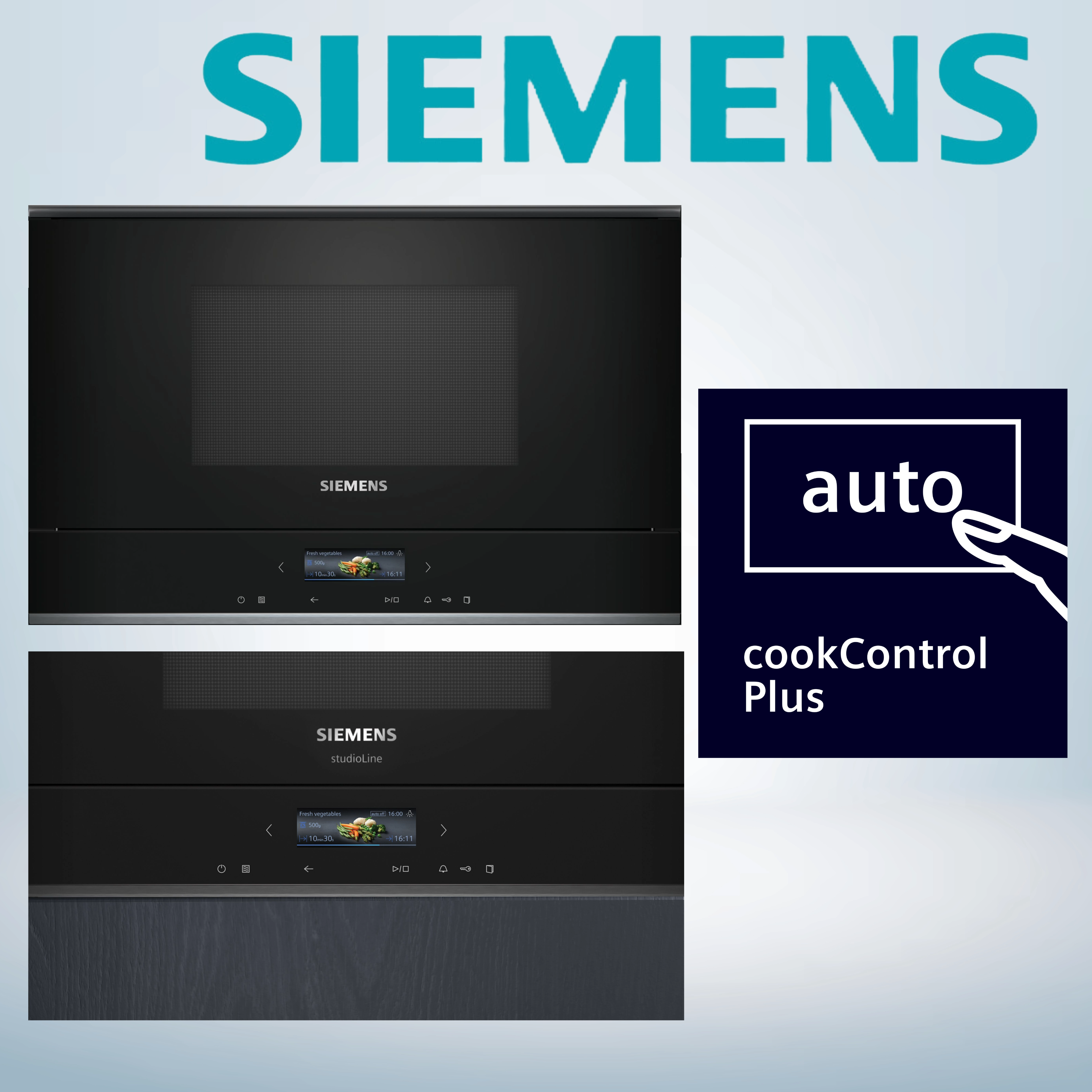 Siemens BF722R1B1 Mikrowellen-Grill  21 Liter  900 Watt  einbaufähig  Breite 59,4 cm  Grill 