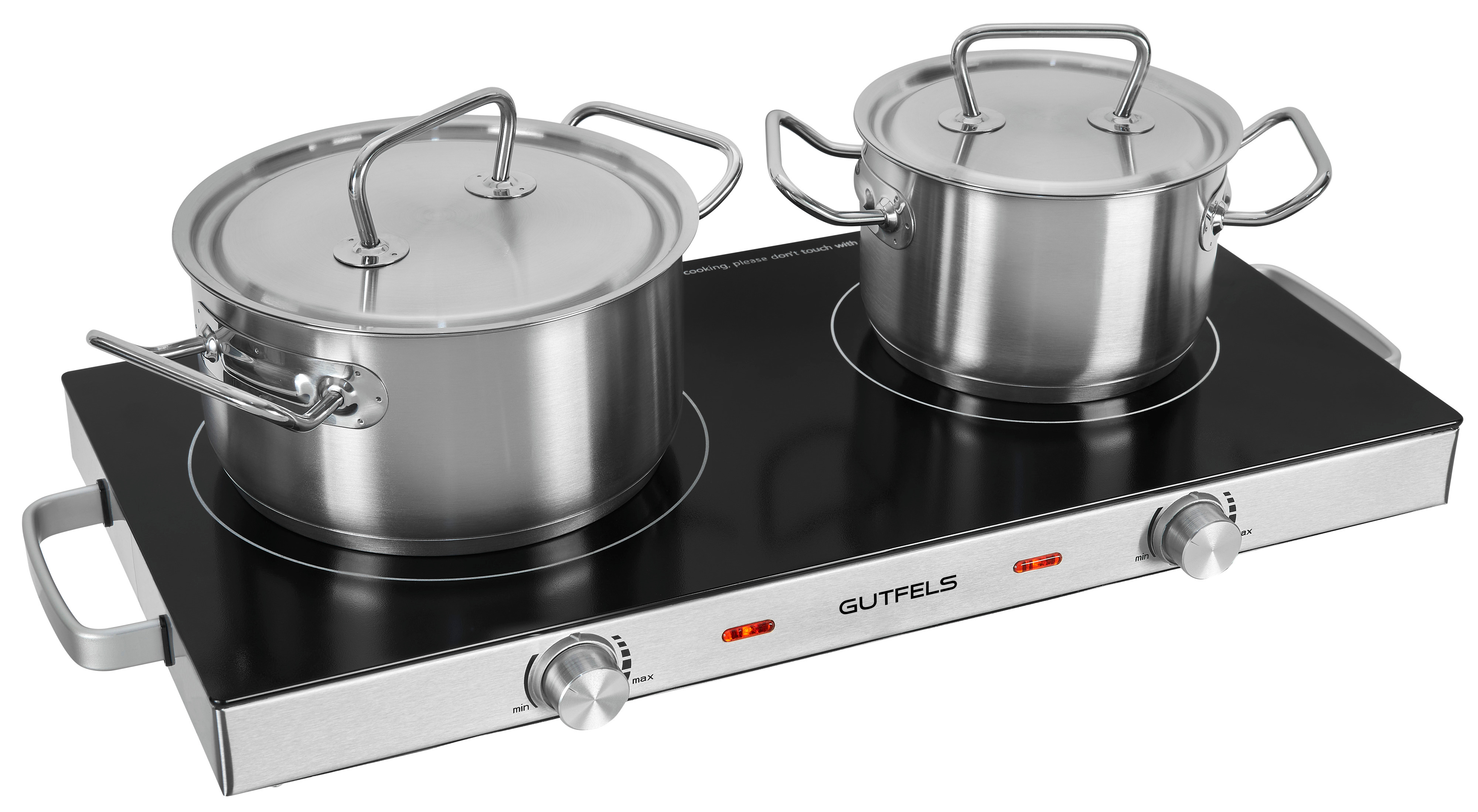 Gutfels COOK 4010 Doppel-Kochplatte – 2 Einkreiskochzonen, 2900 Watt, Glaskeramik, Schwarz