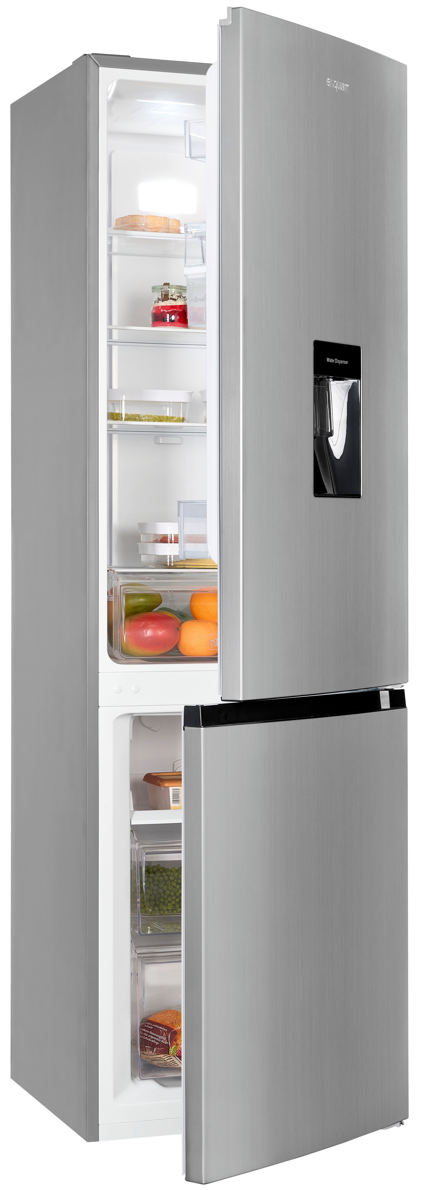 Exquisit  KGC265-70-NF-WS-040C Kühl-Gefrierkombination – 251 Liter, Wasserspender, freistehend