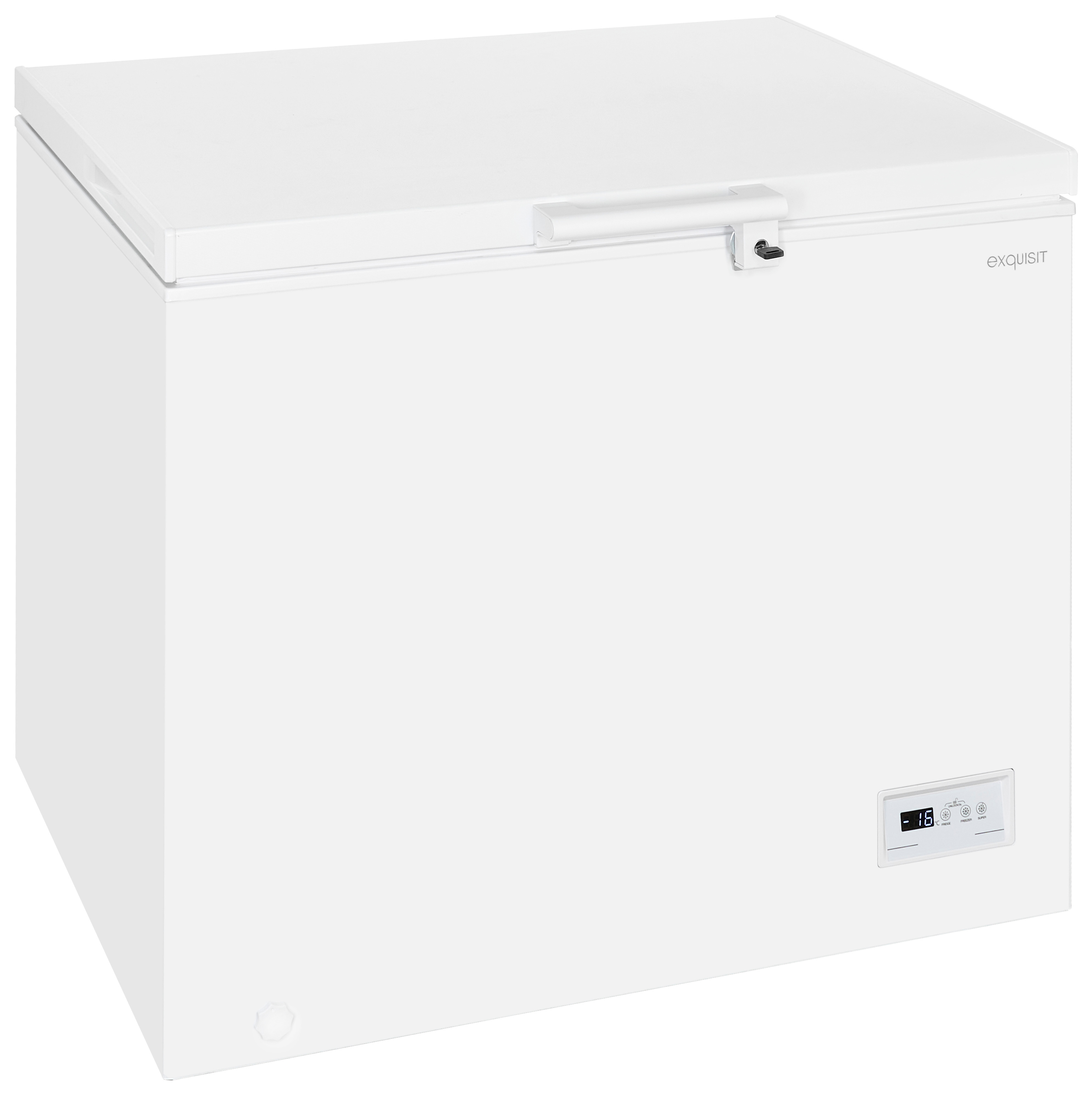 Exquisit GT265-HE-040D Gefriertruhe 254L, 4 Sterne, Schnellgefrieren, Kindersicherung, Energieeffizienz D, weiß