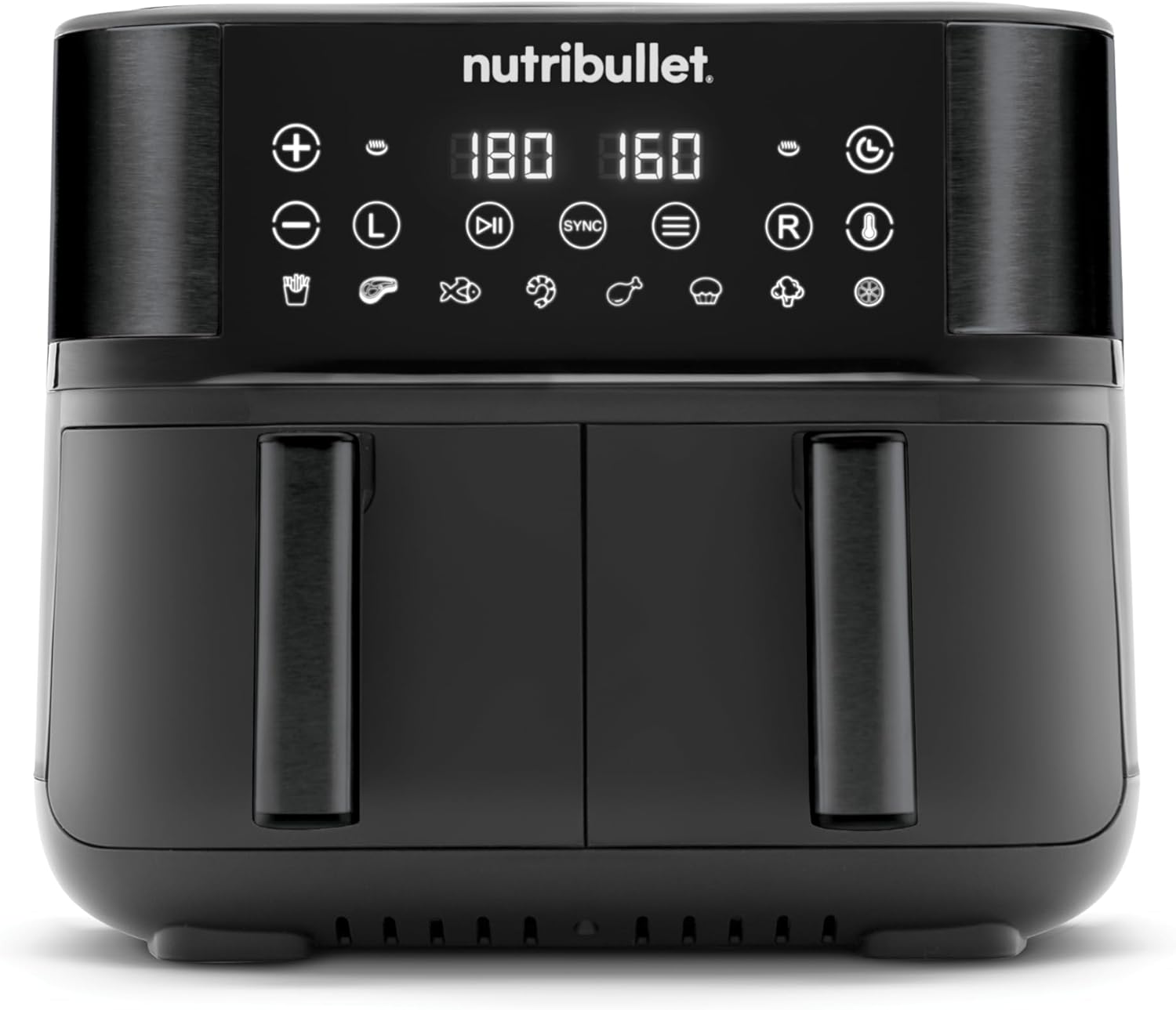 NUTRIBULLET NBA081B  Twin Drawer Air Fryer Heißluftfritteuse 2300 Watt Schwarz
