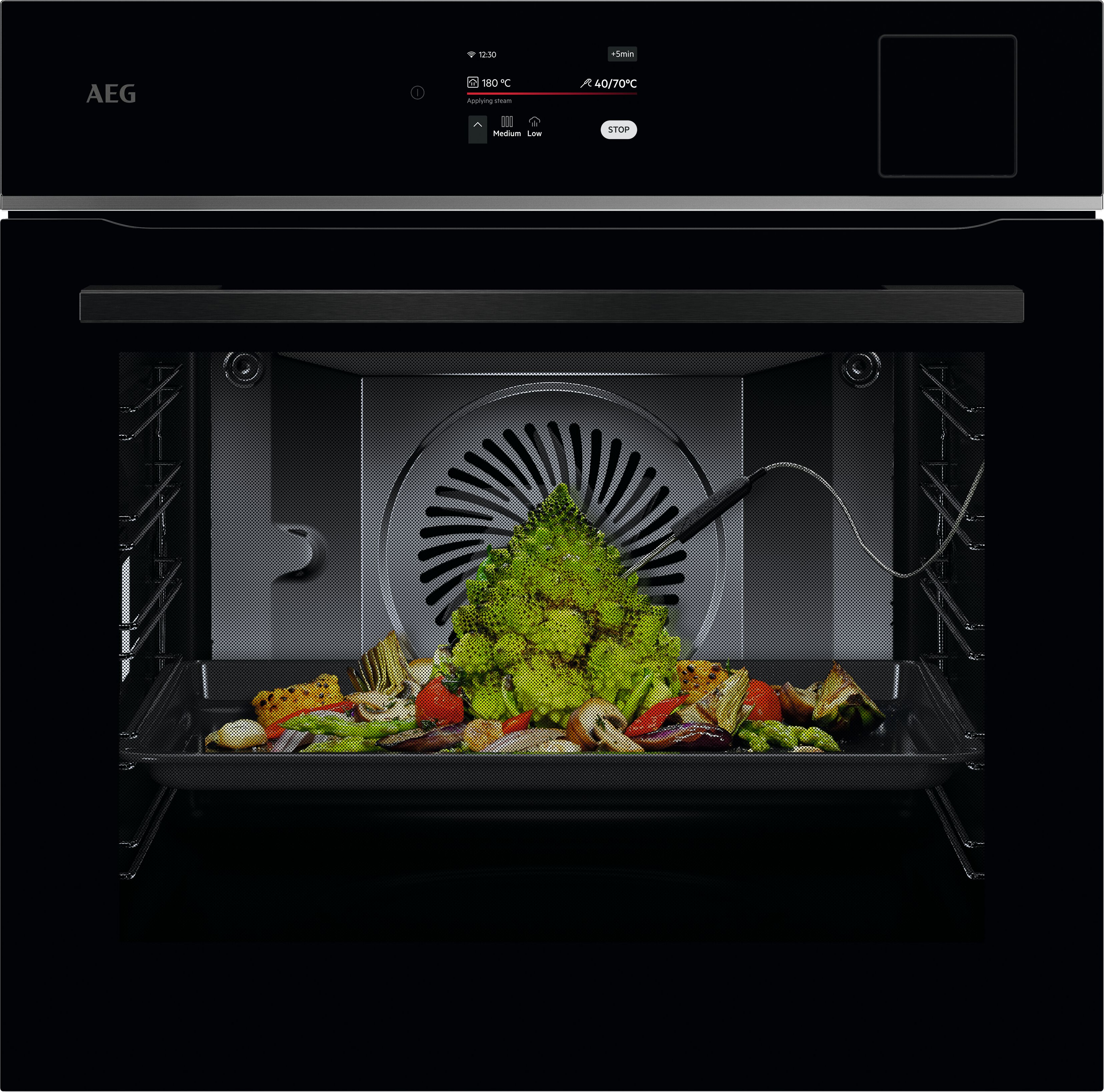 AEG TP8SB73ZAB Wifi Einbau-Dampfbackofen, Multidampfgarer, Serie 8 Touch-Swipe-Display