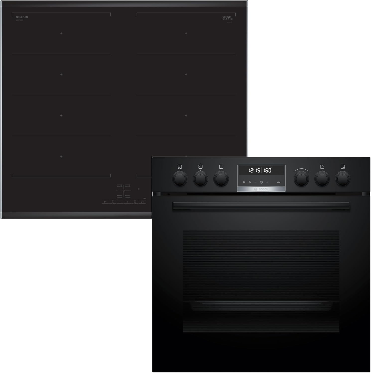 Bosch HND679LS62 (HEG578BB4 + NXX675CB5E) Einbauherd-Set, Air Fry, 3D Heißluft, Hydrolyse und Pyrolyse