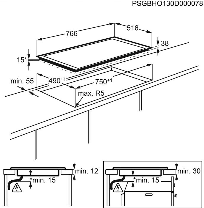 AEG HK834060XB autarkes Ceranfeld 80cm