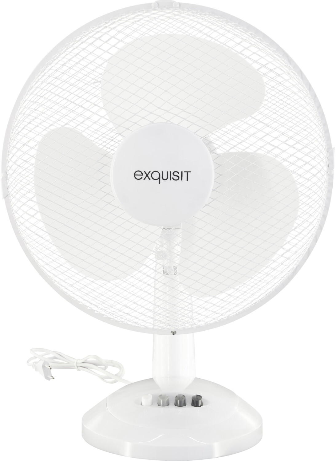 Exquisit VT 35082 we Tischventilator, 50 Watt Oszillation Weiß