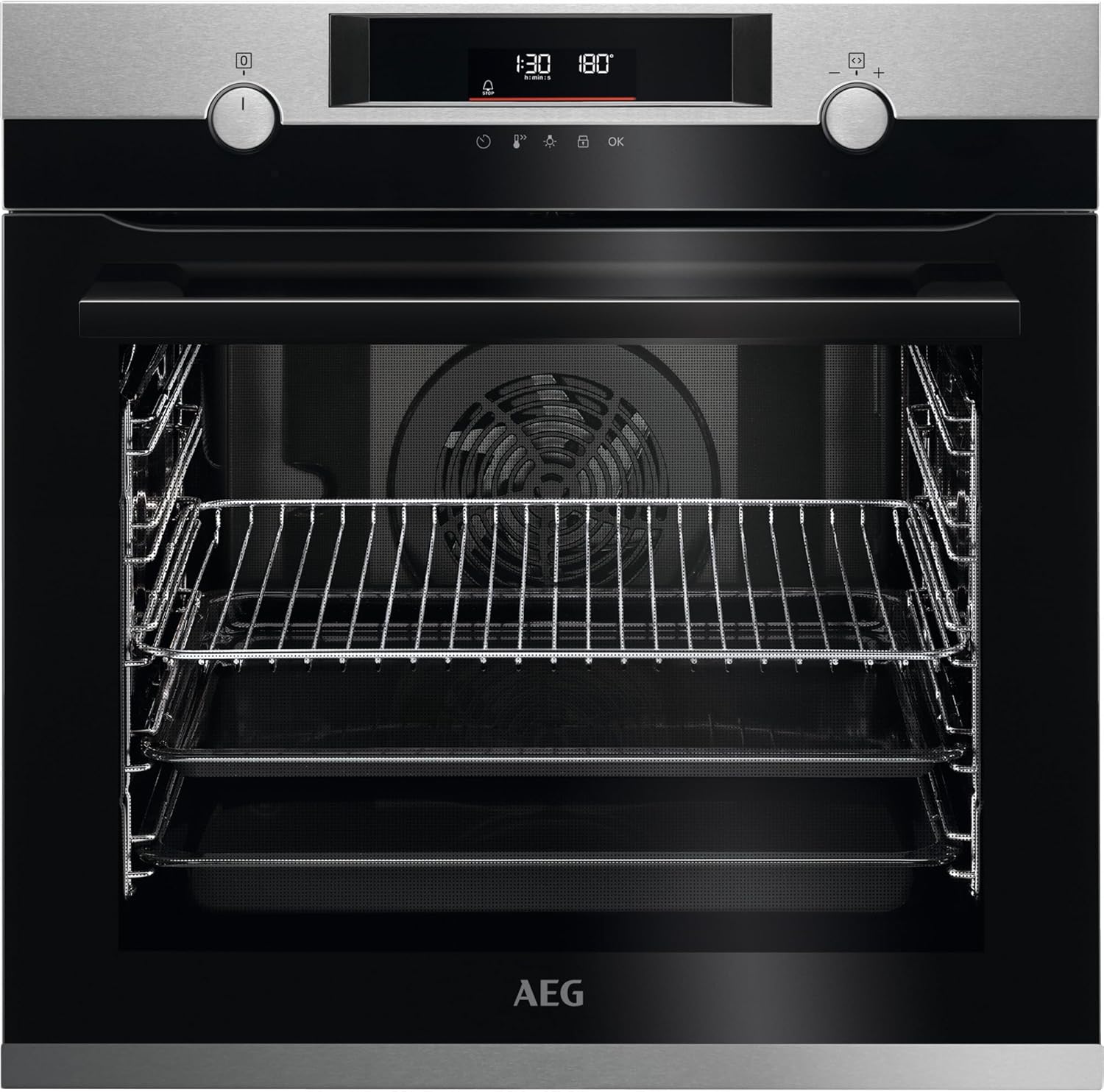 AEG BPE53506BM Einbau-Backofen, Pyrolyse Selbstreinigung, Serie 6000 Ringheißluft