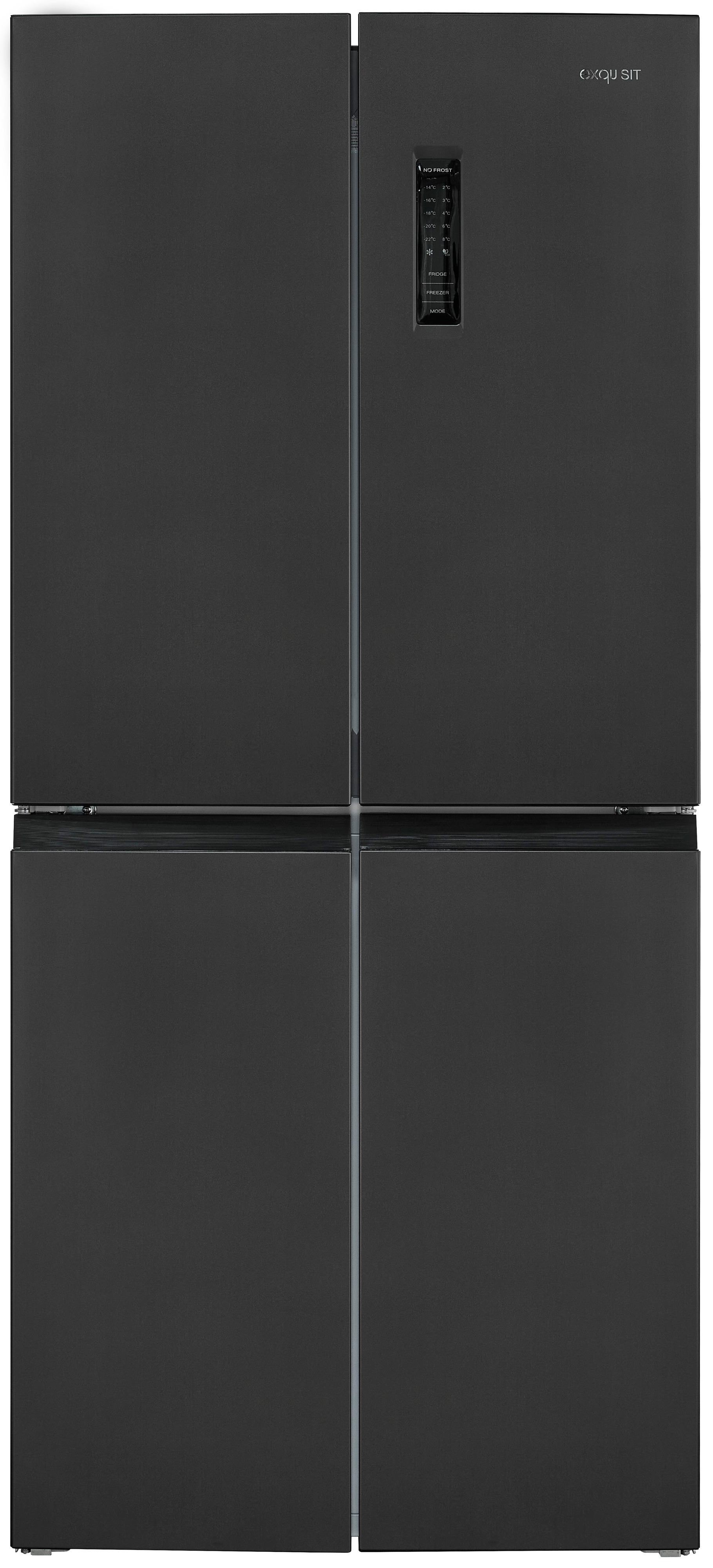 Exquisit MD365-125-040D inoxlook-az, Side-by-Side-Kühlschrank, Kühl-Gefrierkombination, No-Frost, Edelstahl-Optik