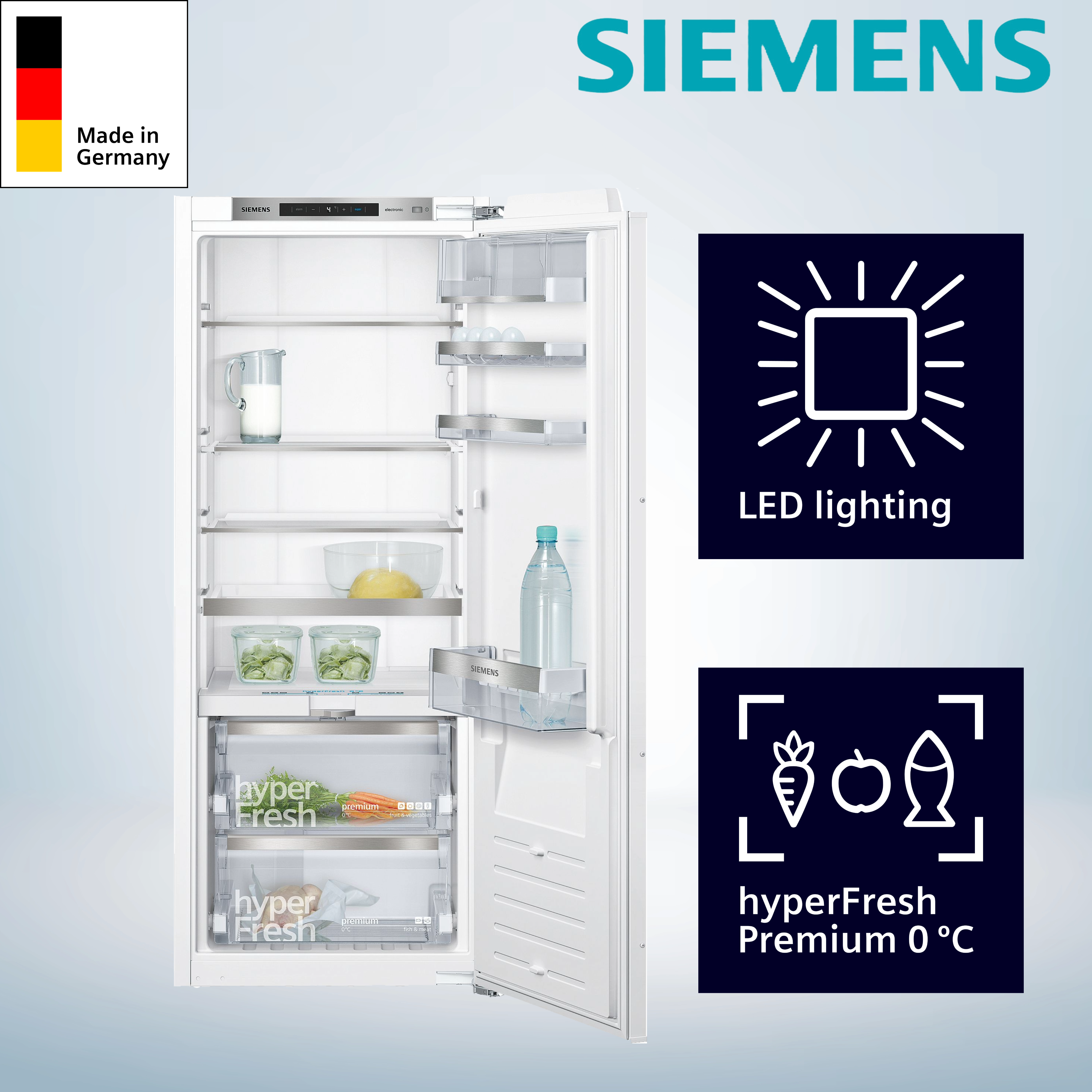 Siemens KI51FADE0 iQ700 Einbau-Kühlschrank 140 x 56 cm Flachscharnier mit Softeinzug
