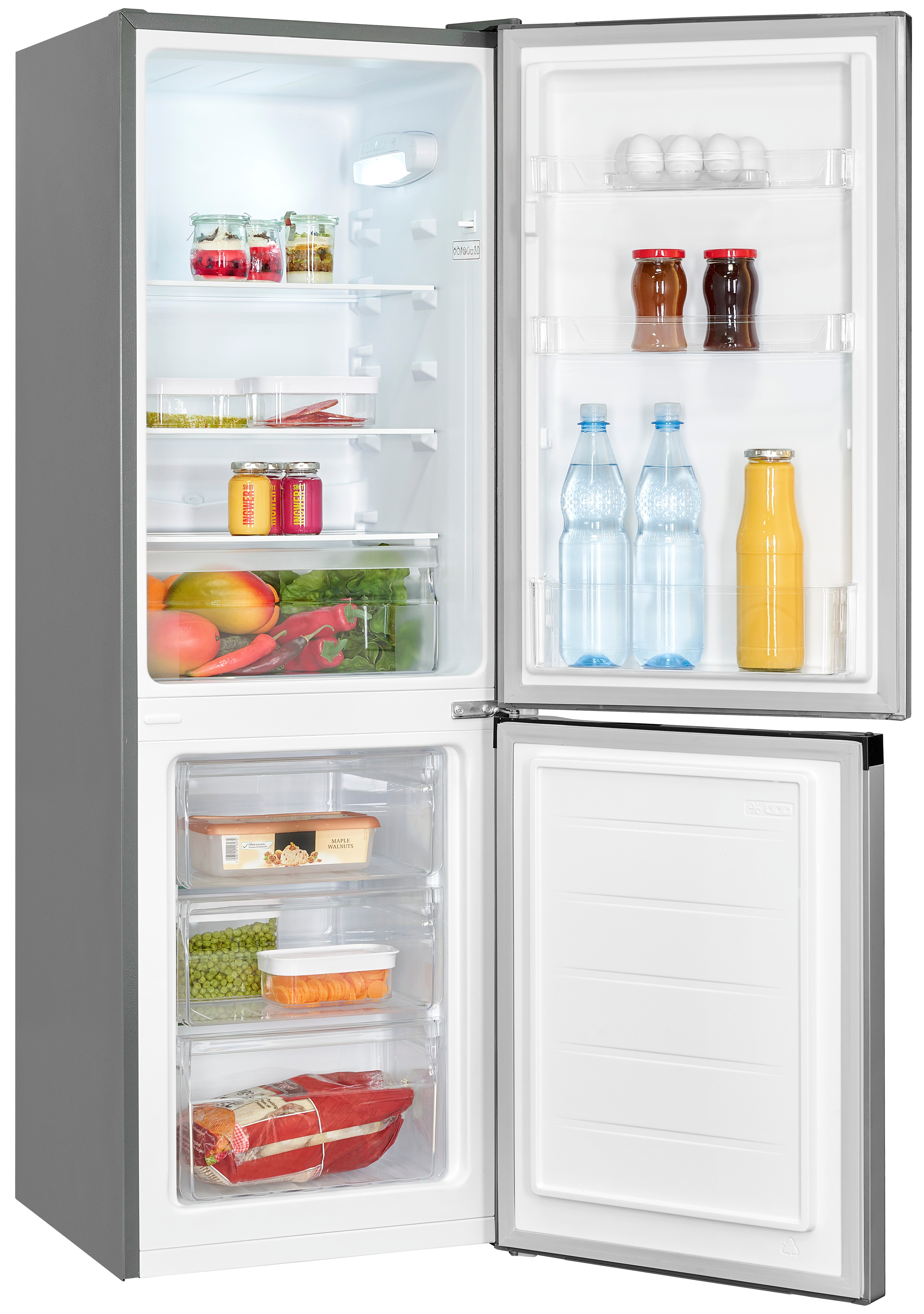Exquisit KGC231-60-E-050C – Moderne Kühl-Gefrierkombination, inoxlook, 157 Liter, freistehend Exquisit KGC231-60-E-050C – Moderne Kühl-Gefrierkombination, inoxlook, 157 Liter, freistehend
