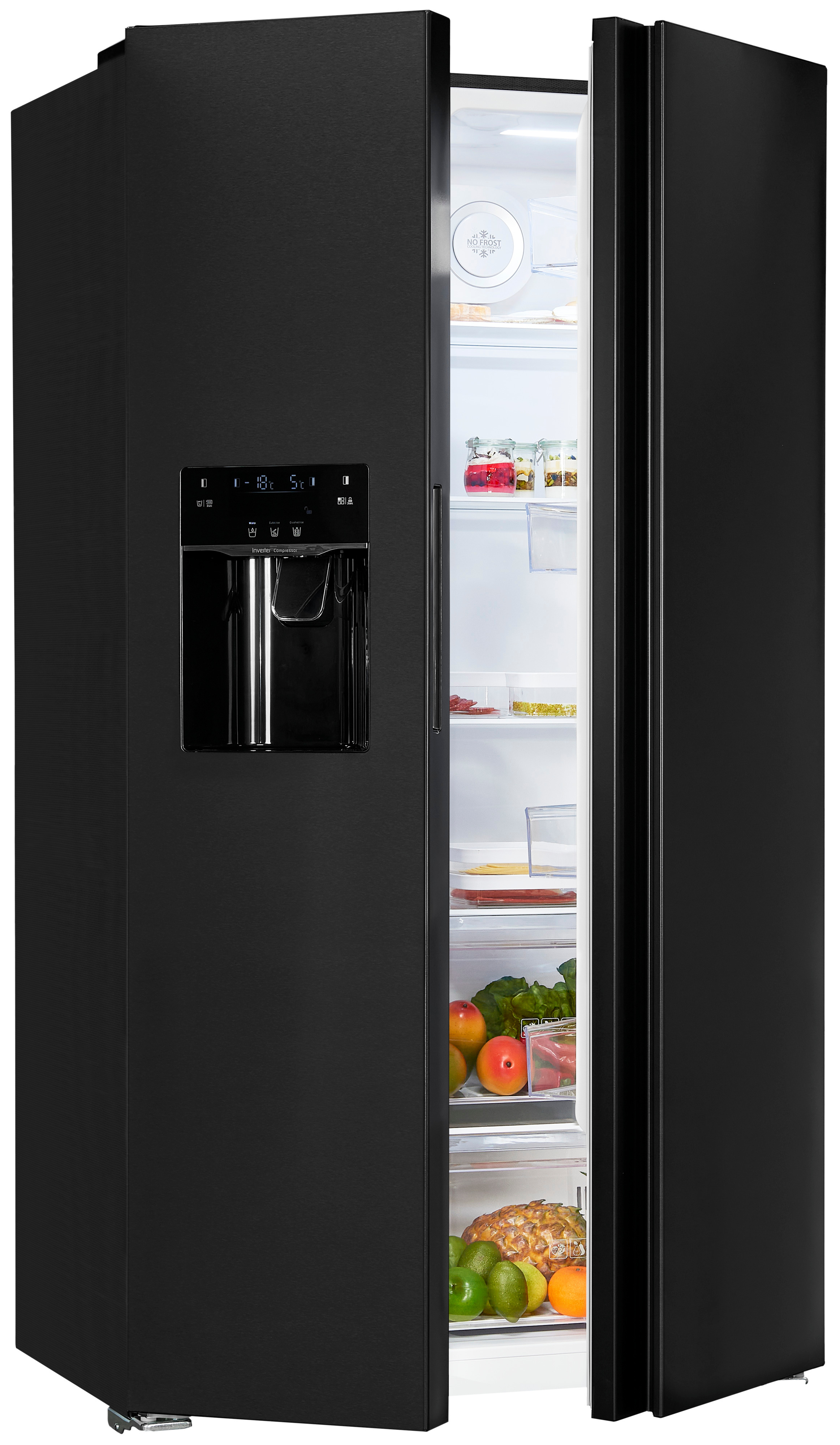 Exquisit SBS520-CF-040E inoxlook-az – Side-by-Side-Kühlschrank mit Eiswürfelspender und 513 Liter Volumen Exquisit SBS520-CF-040E inoxlook-az – Side-by-Side-Kühlschrank mit Eiswürfelspender und 513 Liter Volumen